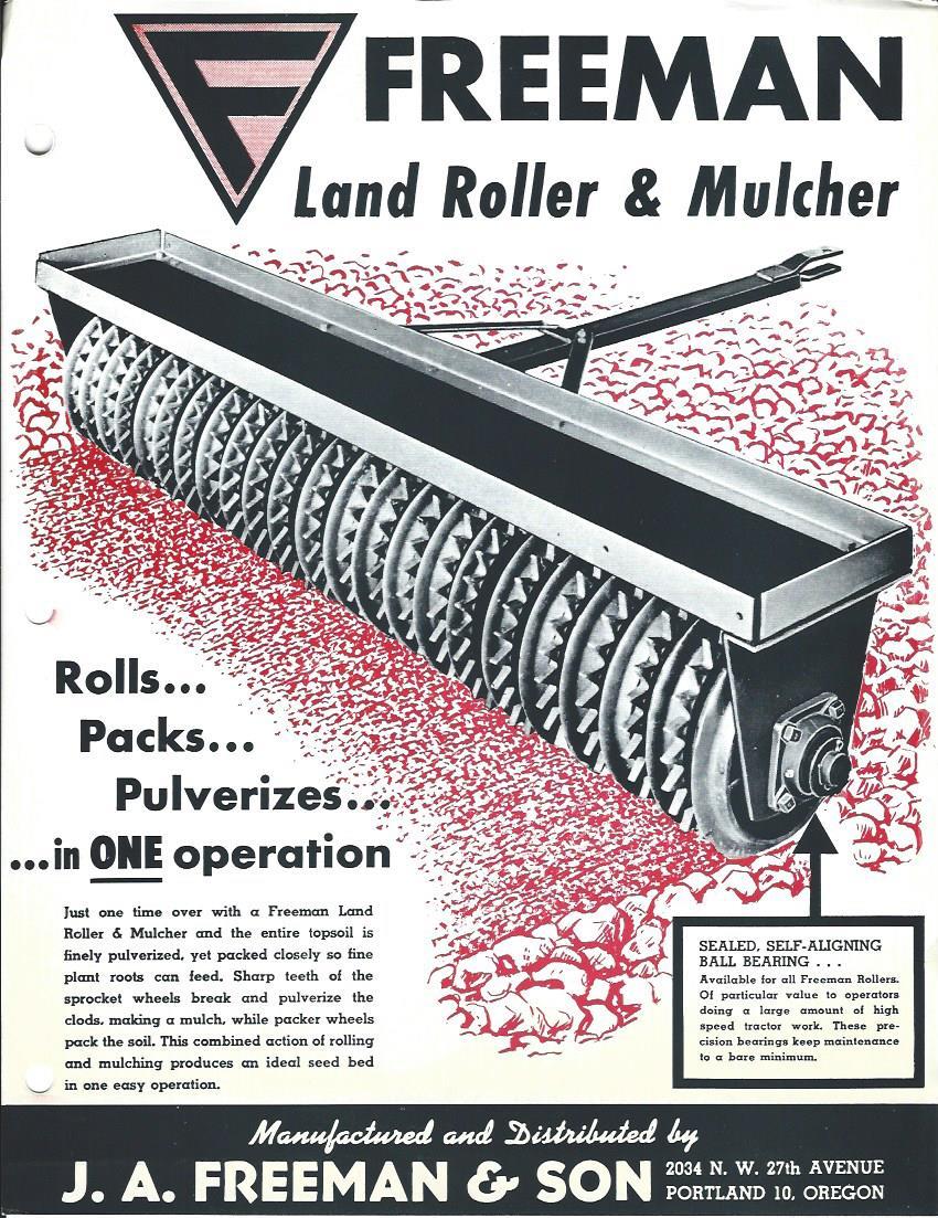 Farm Equipment Brochure – Freeman – Land Roller Mulcher Sprocket Wheels (F3326)