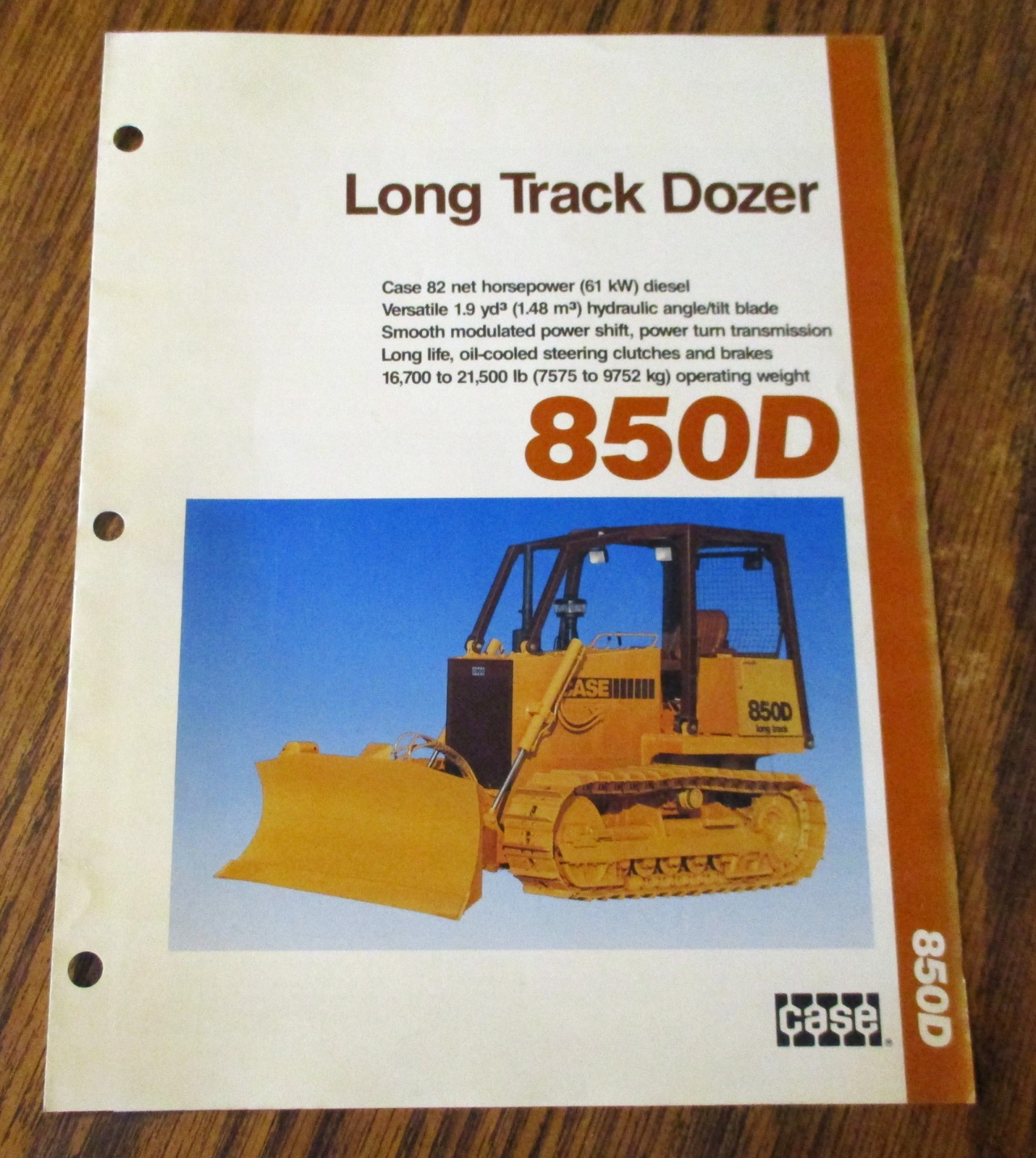 Case 850D Long Track Dozer Crawler Sales Brochure Literature Ad CE42590