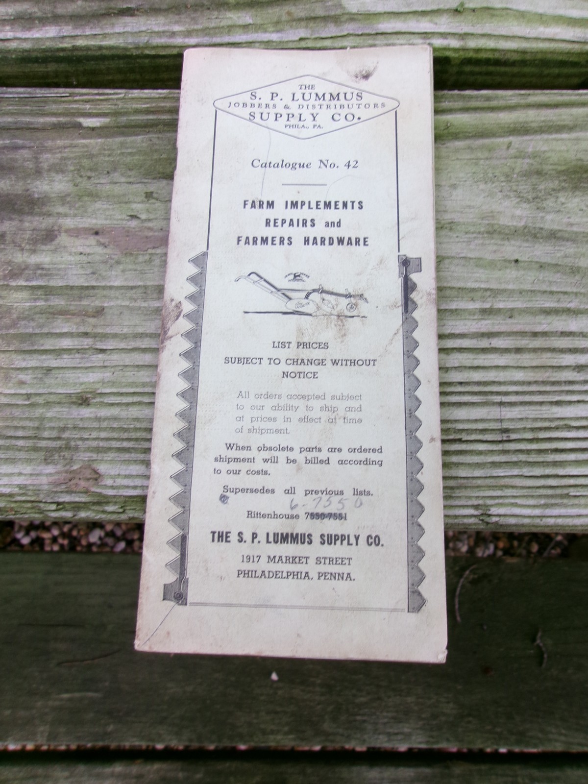 Antique S.P. LUMMUS (Farmers) Supply Co. Phila.PA. Catalog Small Booklet, 51pgs.