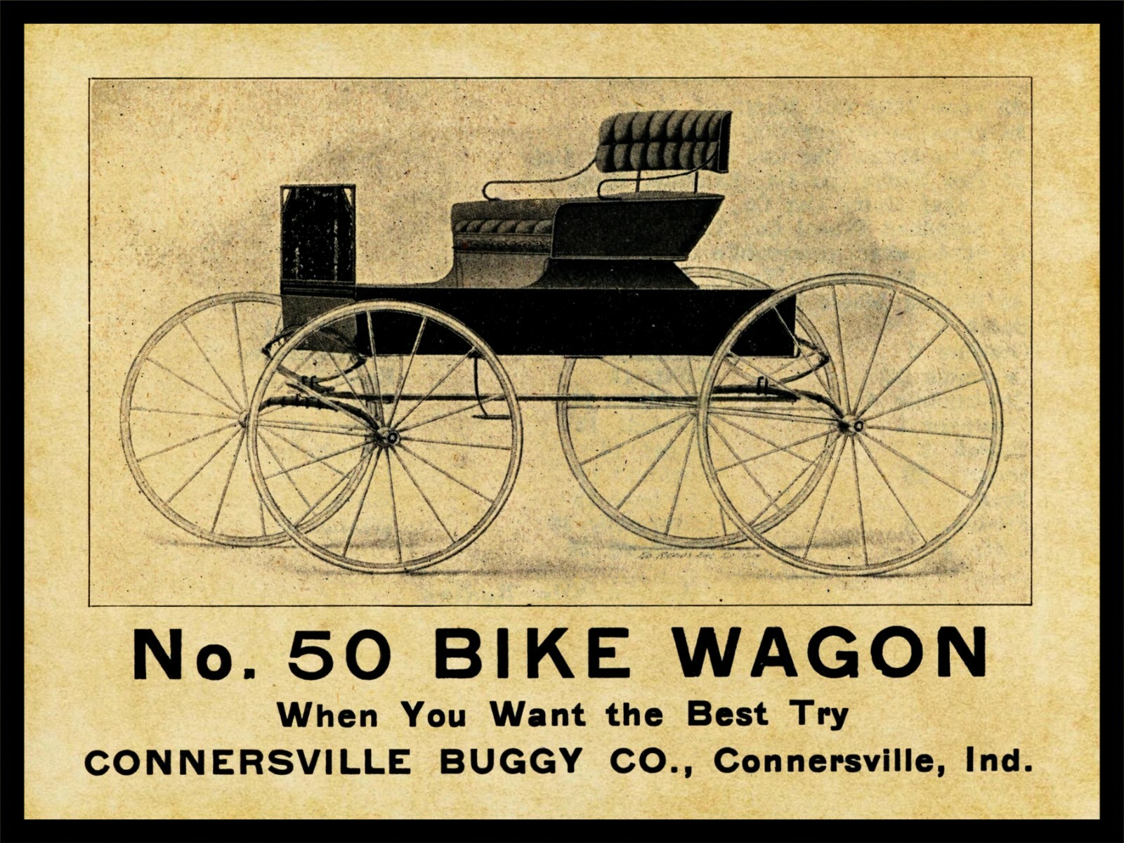 1905 Connersville Buggy Co Indiana NEW Metal Sign 24&Prime;x30&Prime; USA STEEL XL Size 7 lb