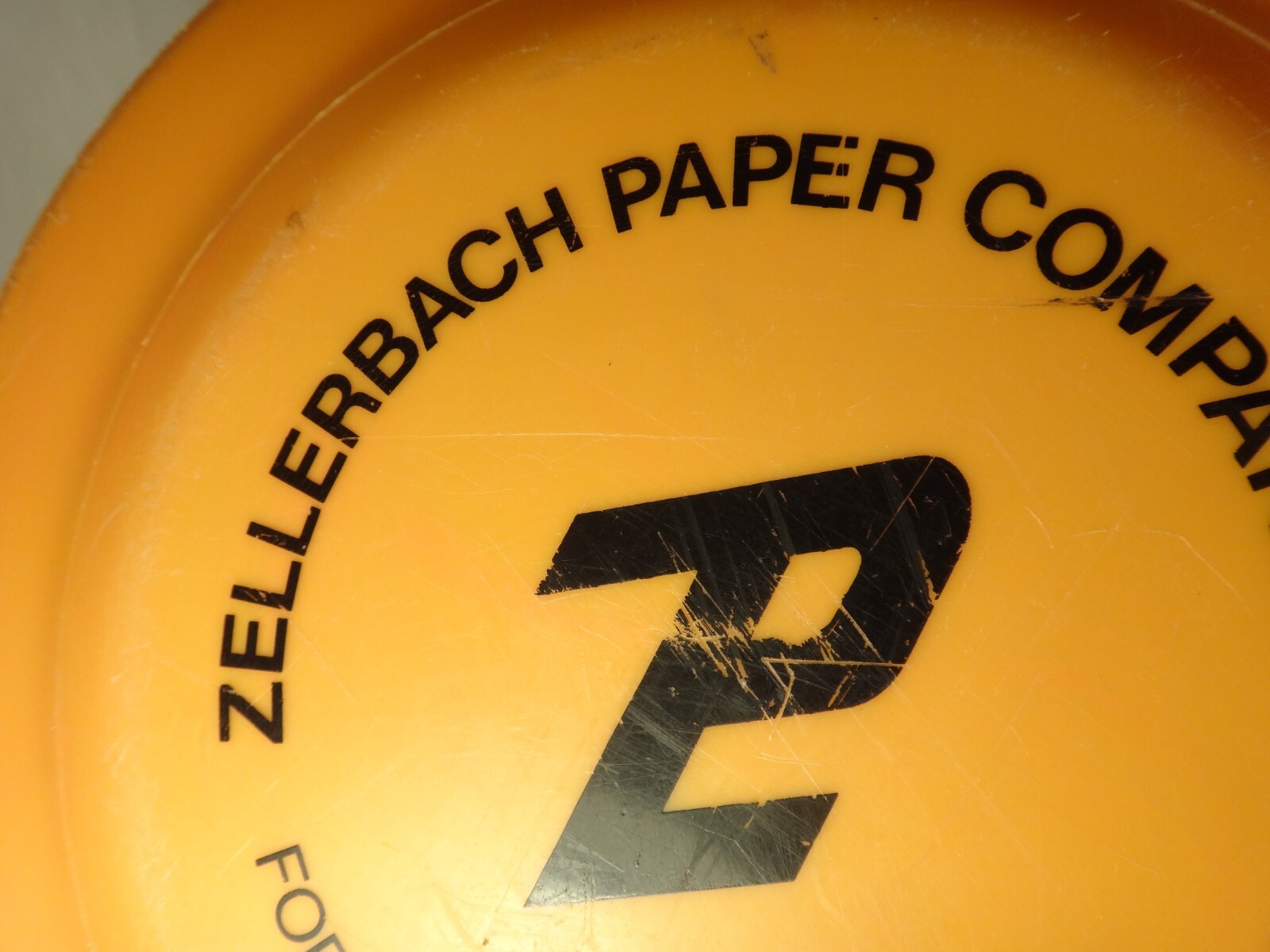 Vintage Zellerbach Paper Company Orange Frisbee Humphrey Flyer Crown Z Logging