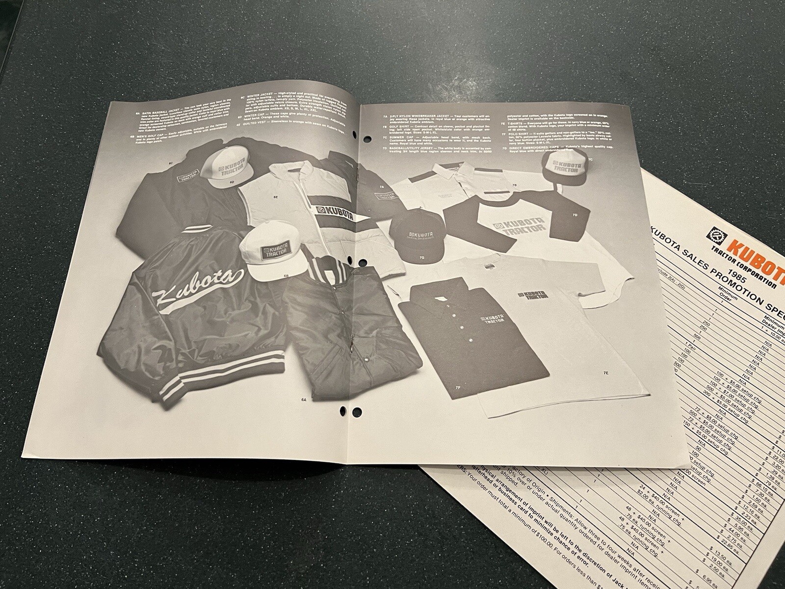 Vintage Original 1985 Kubota Tractor Dealer Promotional Items Catalog