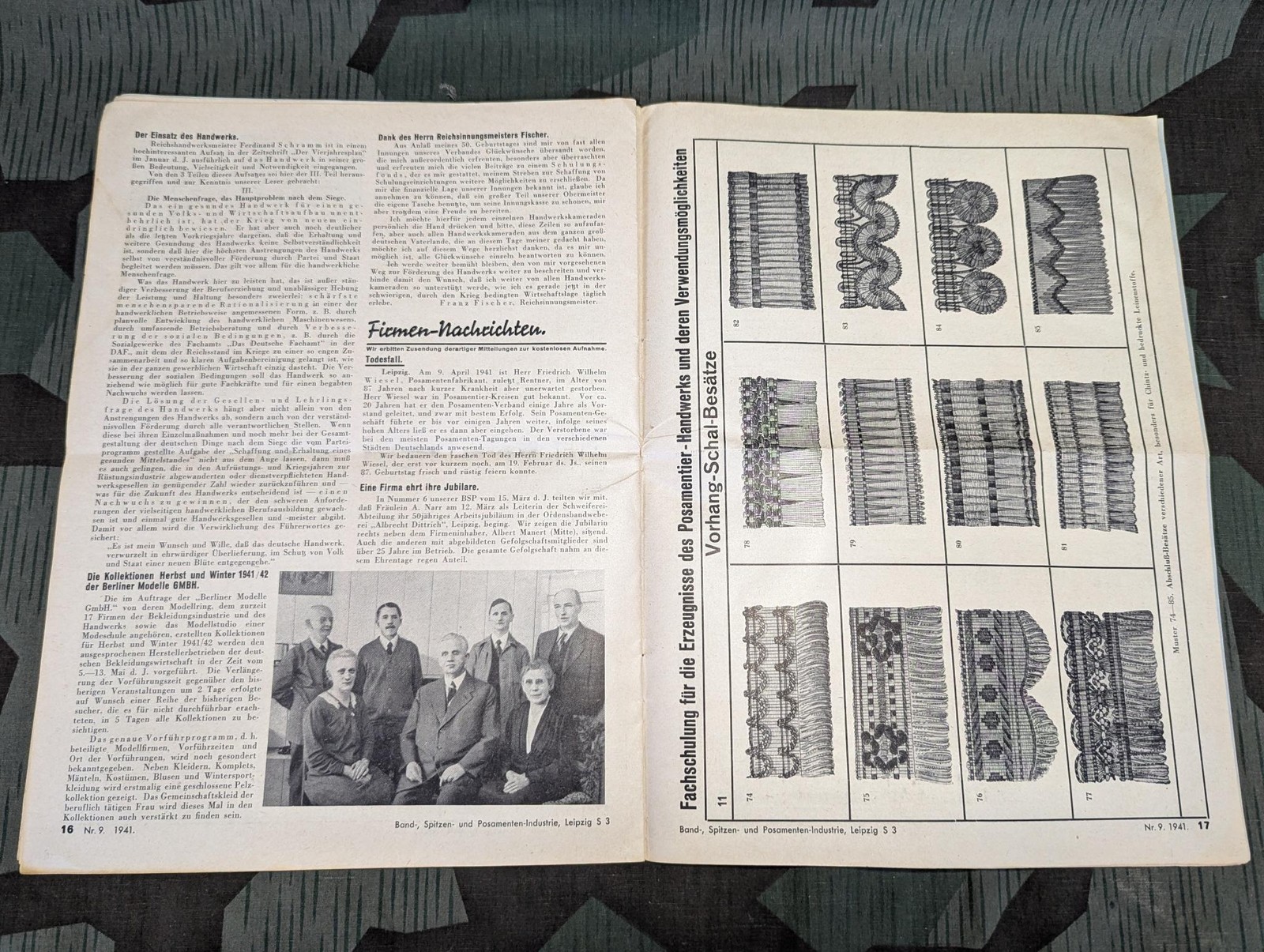 Vintage WWII German May 1941 Machinery Trade Journal Textile Industry Magazine