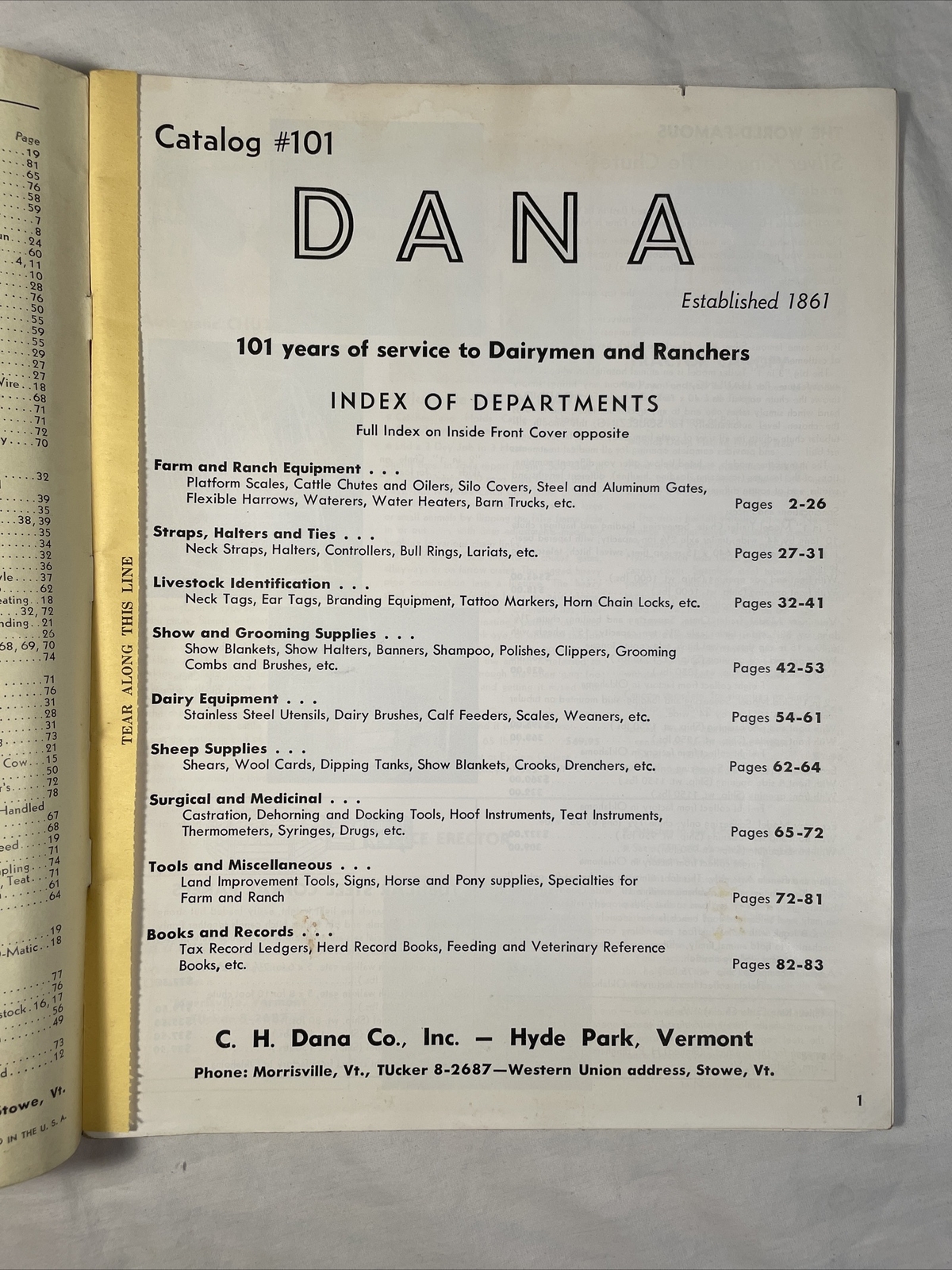 Dana Catalog 1962 Supplies for Ranchers and Dairymen