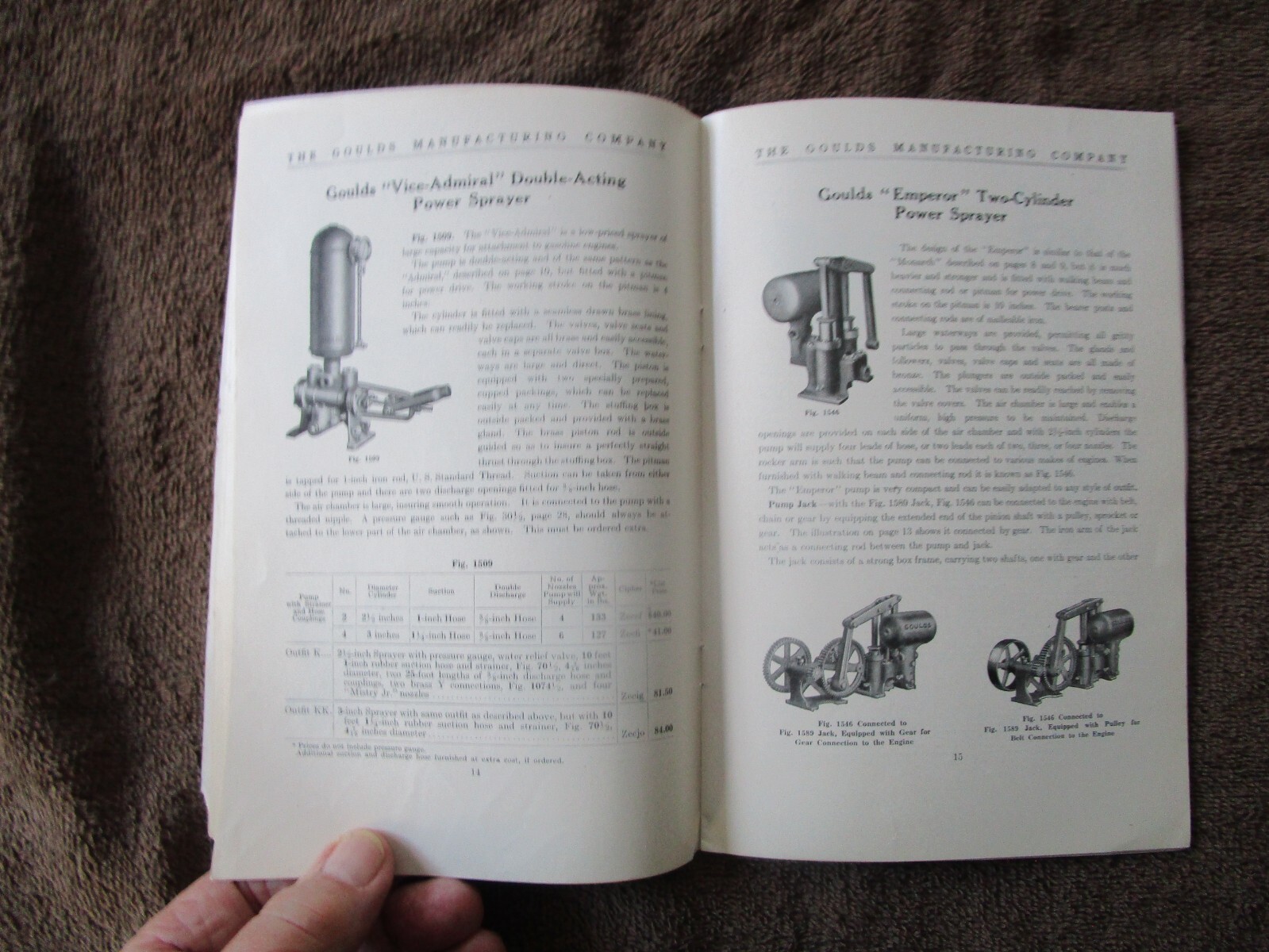 GOULDS MANUFACTURING CO. SPRAYERS – SENECA FALLS, N.Y. – Catalog/Prices – 1916