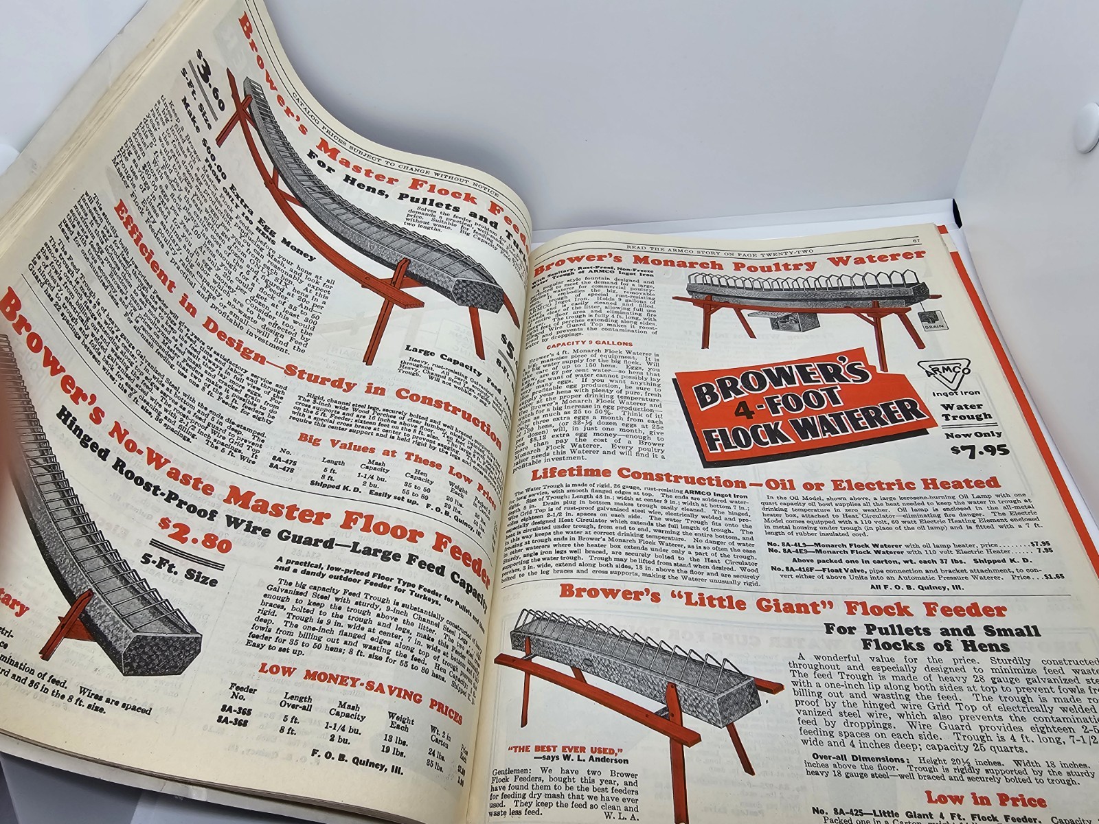 1938 BROWER MANUFACTURING CATALOG No. 48 Poultry Supplies Equipment Ranching USA