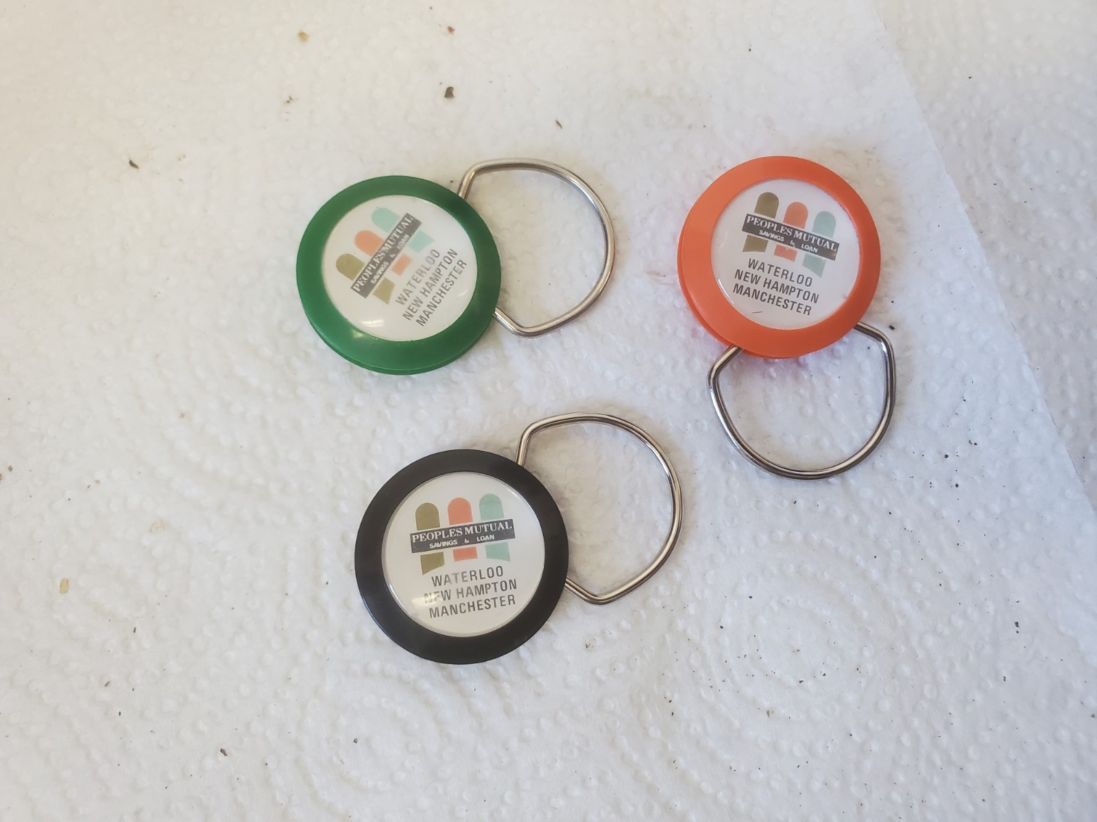 3 Keychains People Mutual Savings & Loan Waterloo New Hampton Manchester Iowa