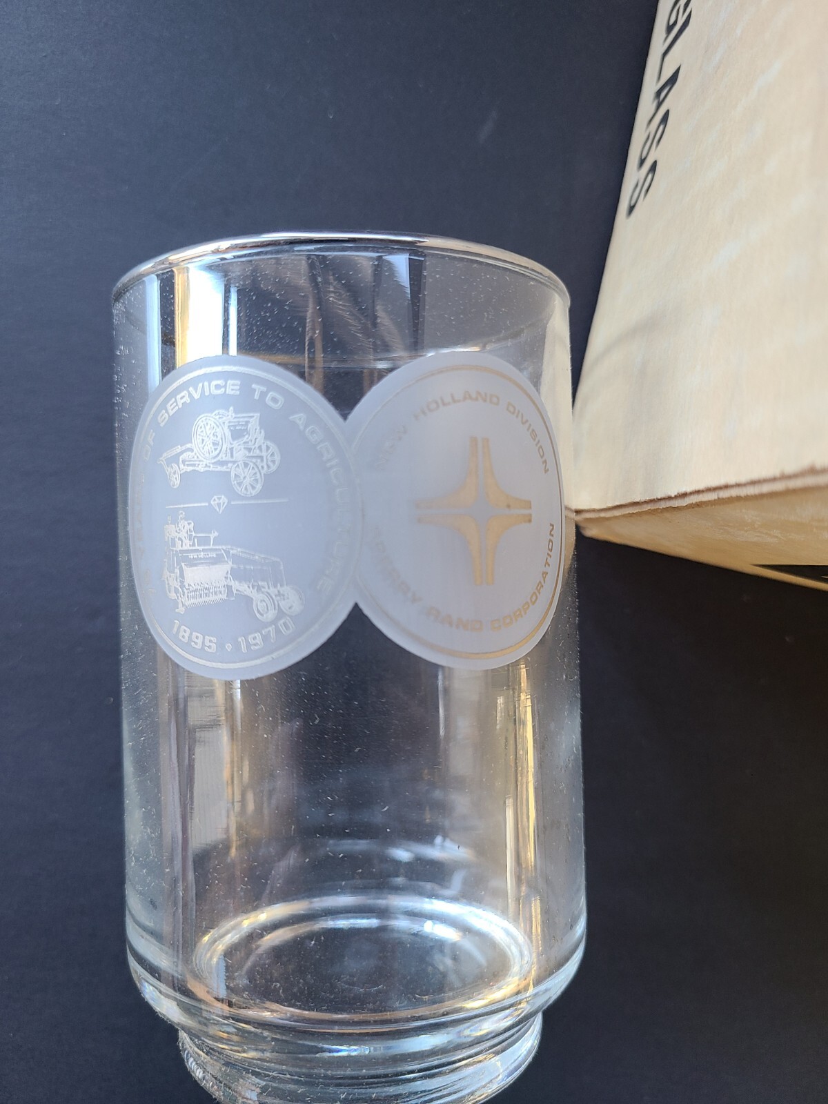 SPERRY RAND NEW HOLLAND DIVISION PA AGRICULTURE 8 GLASS SET FARM EQUIPMENT 75TH