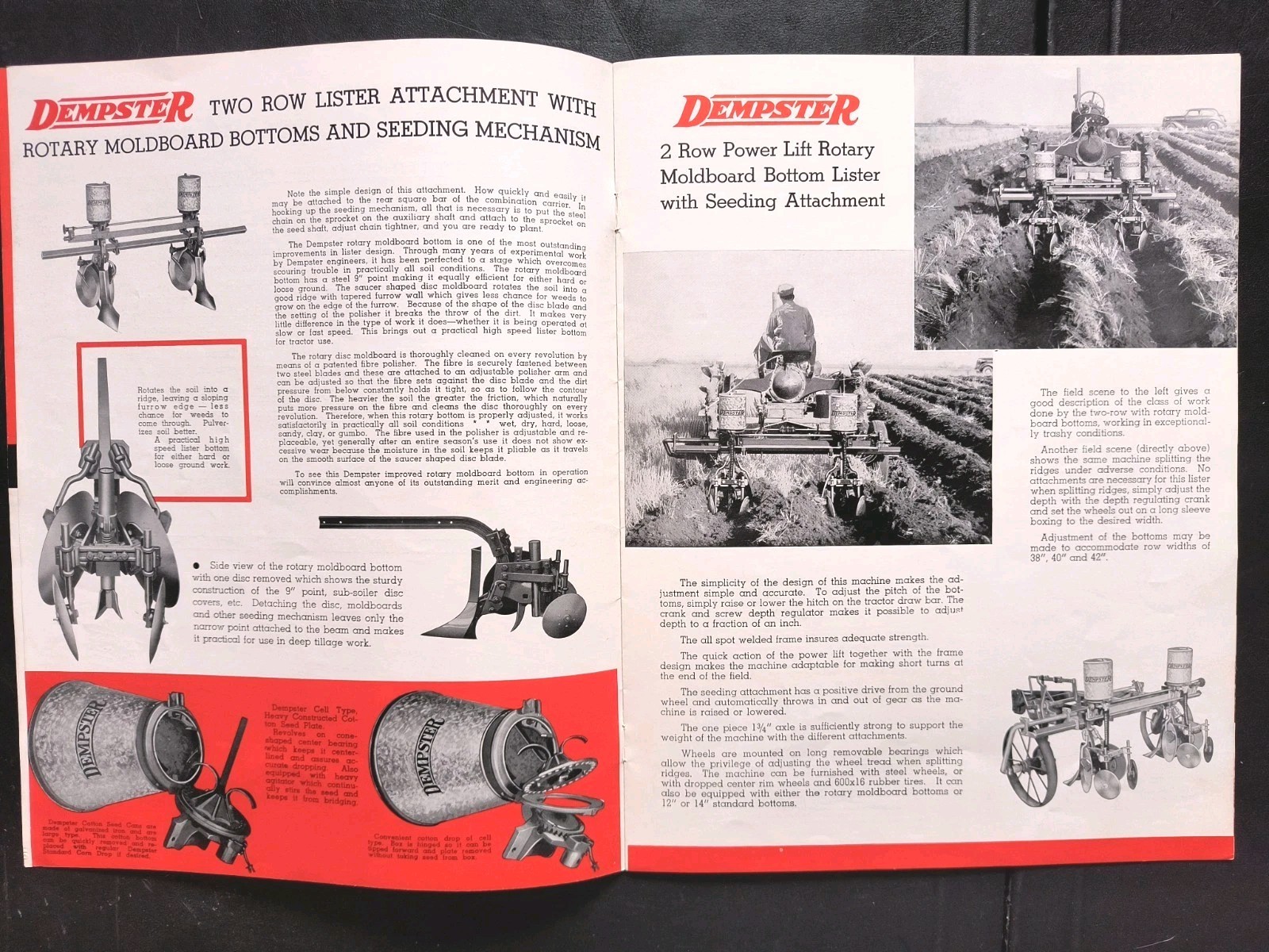 1930s Dempster Tractor Combination Power Lift Carrier Series 100 Brochure Farm