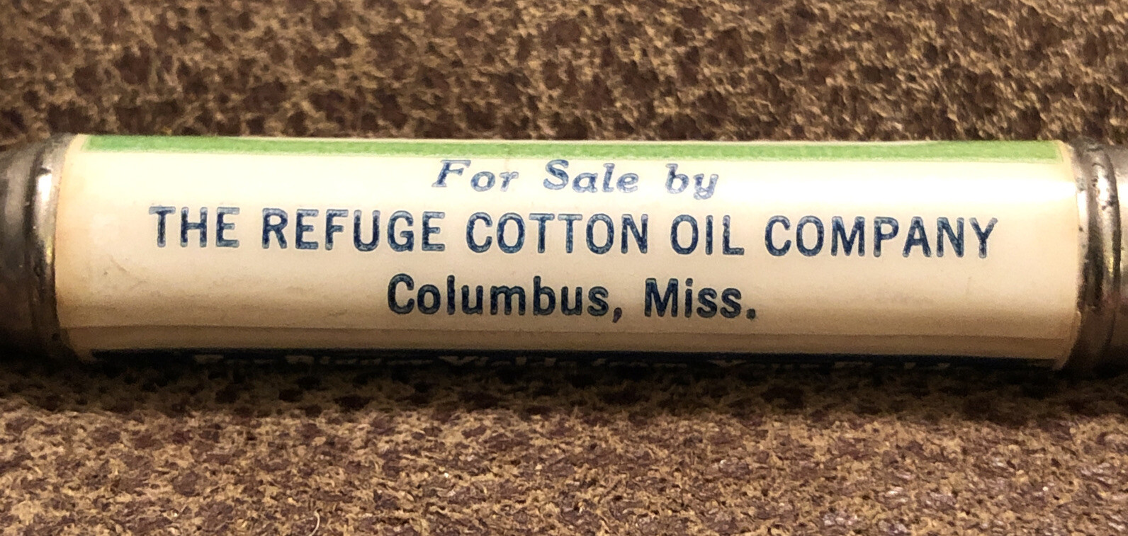 Vintage Columbus Mississippi Advertising Pencil REFUGE COTTON OIL CO – SCO-CO