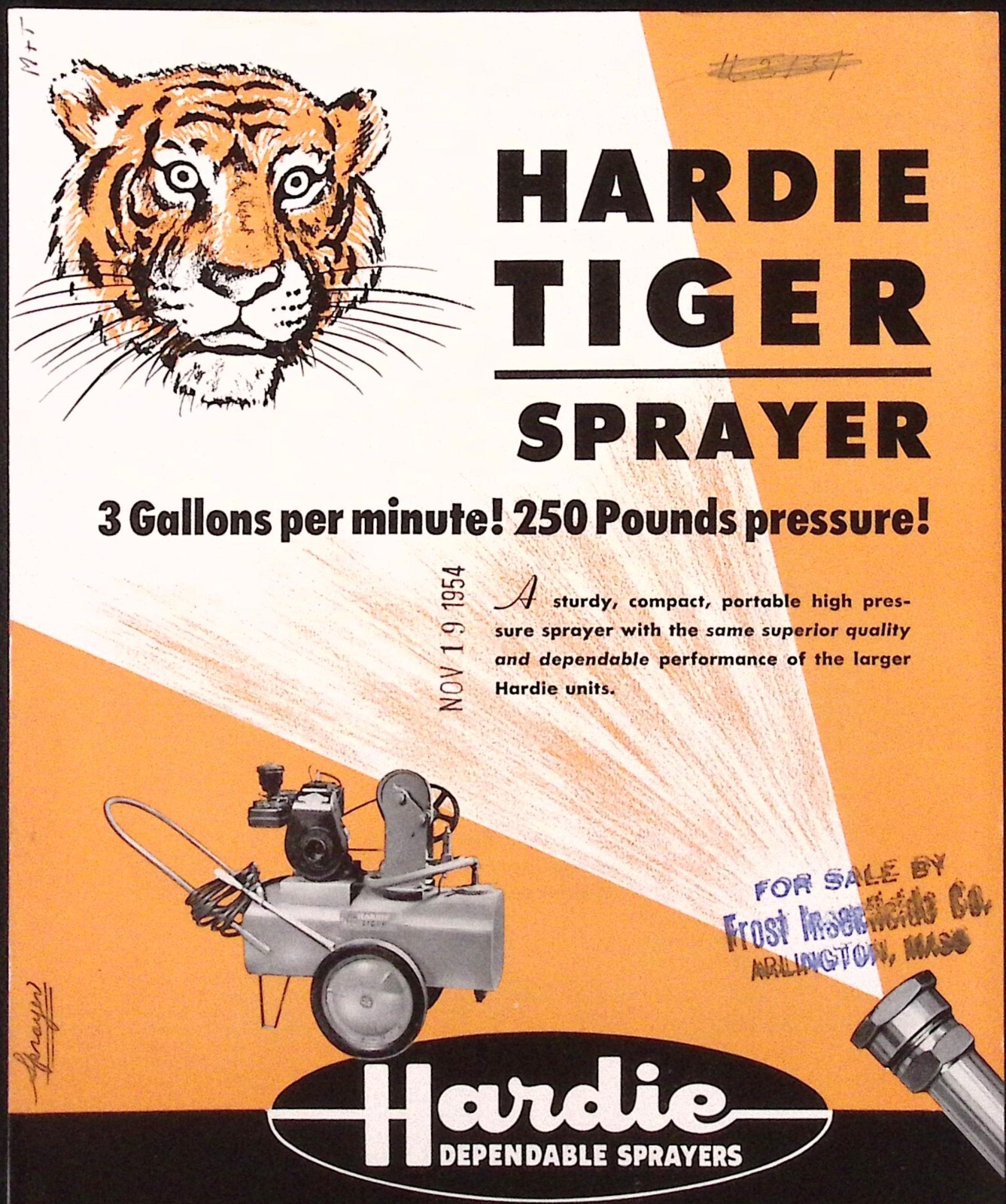 1954 Hardie Tiger Sprayer Brochure Dependable Sprayers Hardie Mfg Co Hudson MI