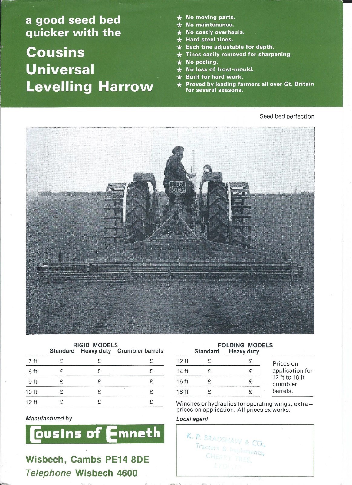Farm Implement Brochure – Cousins – Universal Levelling Harrow – c1970&rsquo;s (F5127)
