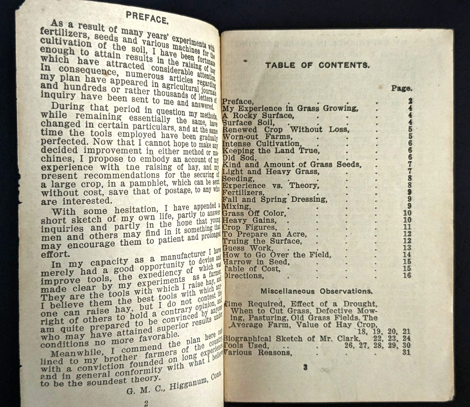 1903 Large Hay Crops George M Clark Higganum CT Antique Farm Equipment