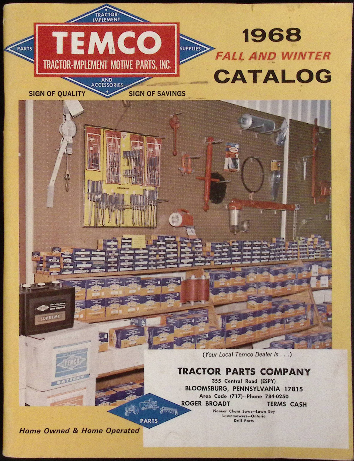 1968 Temco Tractor Implement Motive Parts Fall & Winter Catalog