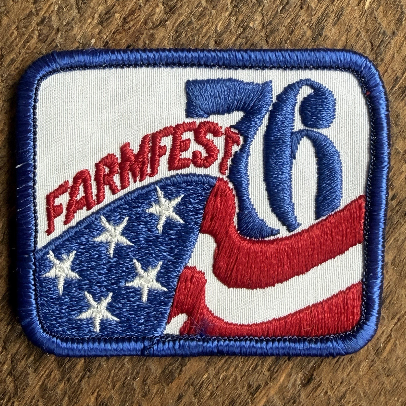 Farmfest 1976 Sewn Embroidered Patch – Red White Blue Agriculture Theme