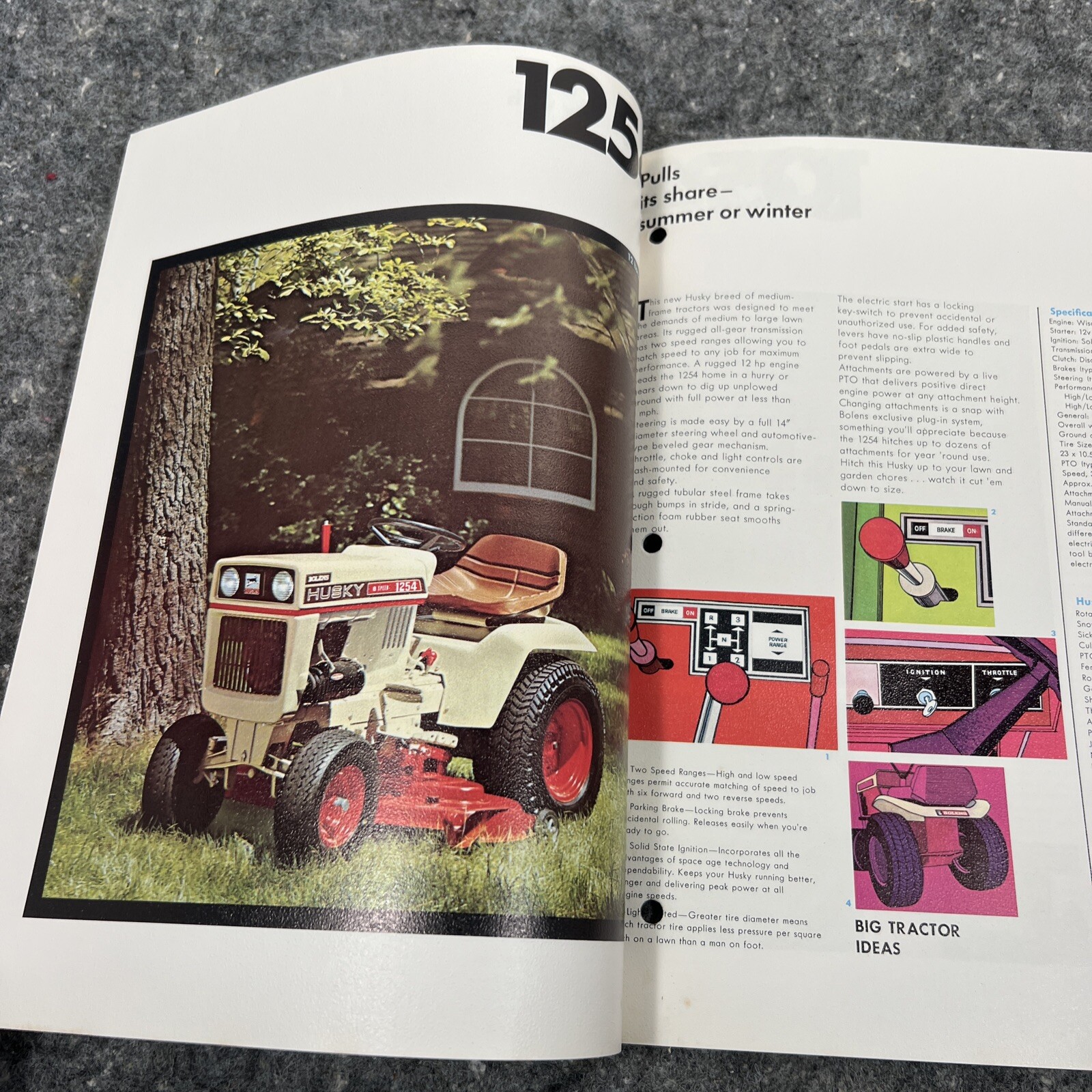 Bolens Husky Big Tractor Full Color Brochure 1886 1477 1476 1256 1054 853 813