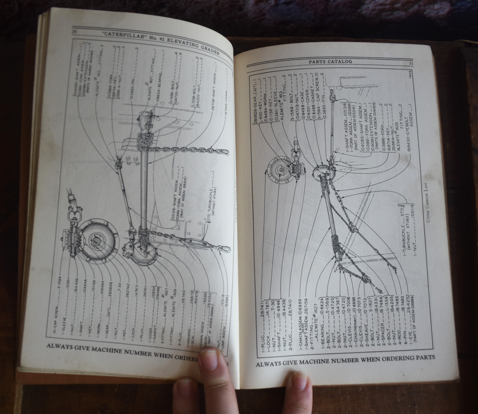 Vtg Caterpillar No 42 Power Controlled Elevating Grader Parts Catalog