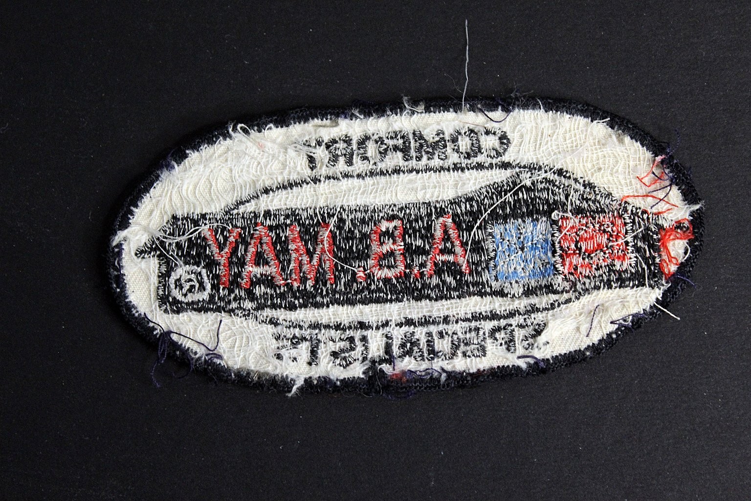 A.B. May Comfort Specialists Vintage Embroidered Patch 5in Black Red