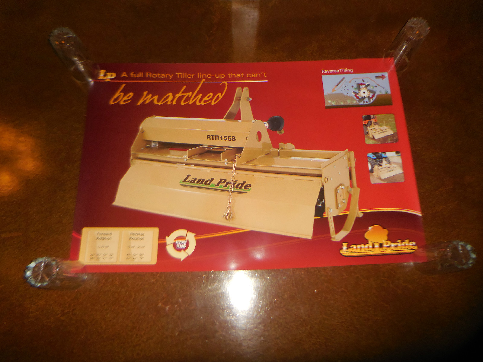 Original Land Pride Dealer Sales Poster Rotary Tiller RTR 1558 24&Prime; X 36&Prime; NOS