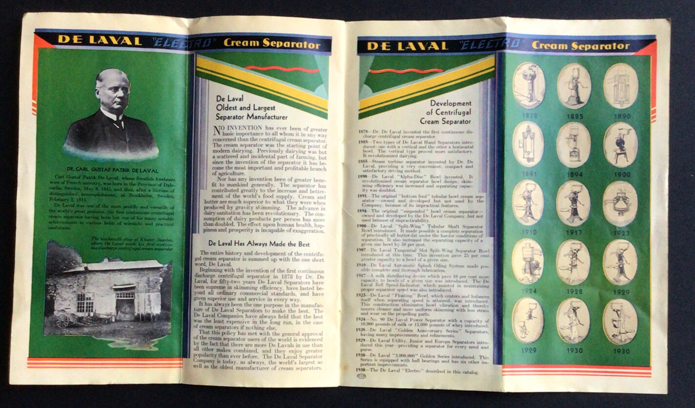 1930? De Laval “Electro” Cream Separator advertising Brochure Booklet