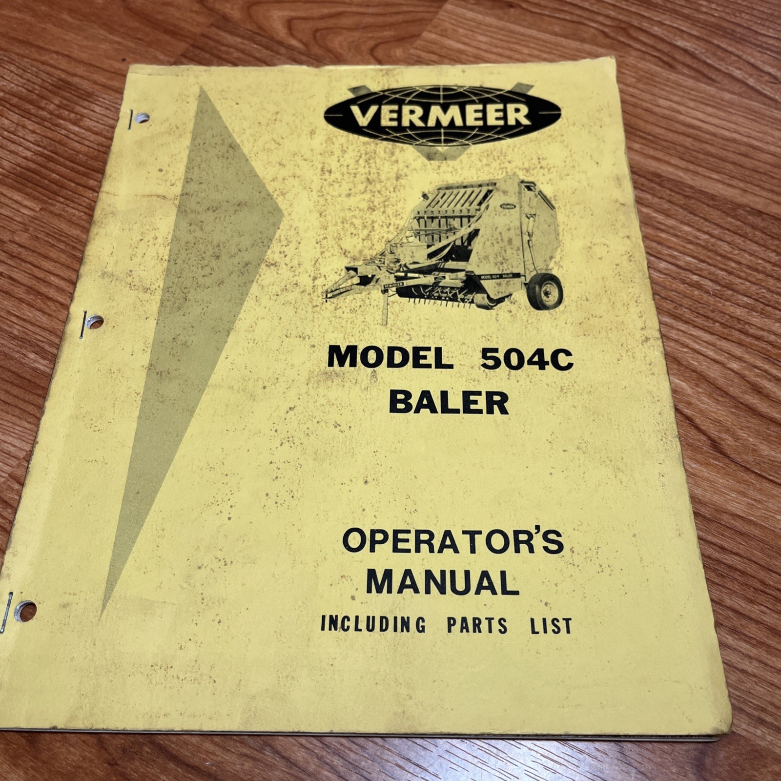 1975 Vermeer 504C Round Baler Operators Manual Including Parts List