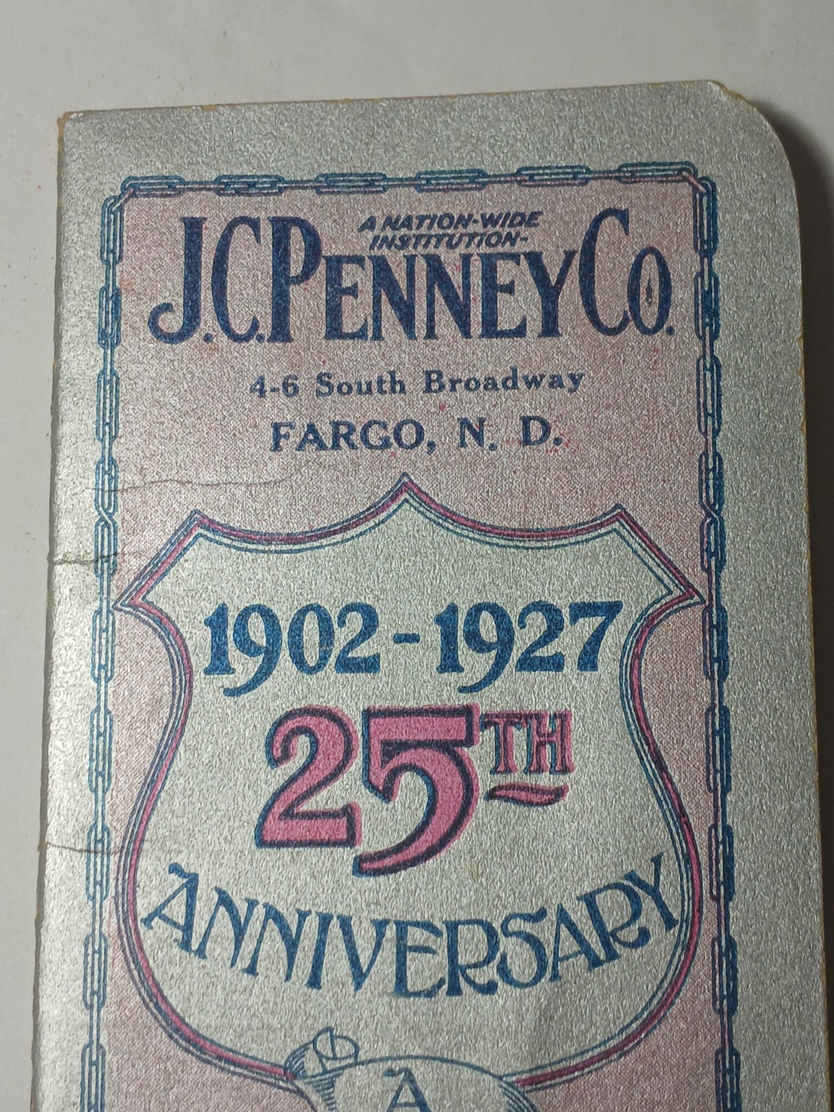 1927 Vintage Antique Fargo North Dakota JC Penney Advertising Ledger Book 25th