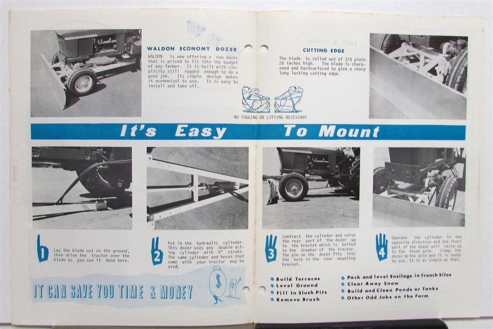 1971 Waldon Economy Blades Attachment Specs Agricultural Sales Folder
