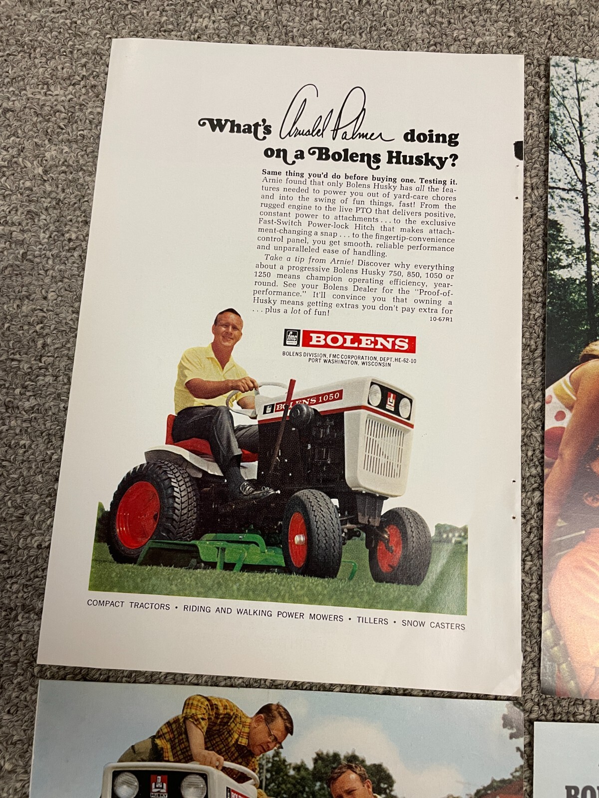 Bolens Print Ads Lot of 8 – 1960s 70s – 10 x 7 – Riding Lawn Mowers – Palmer