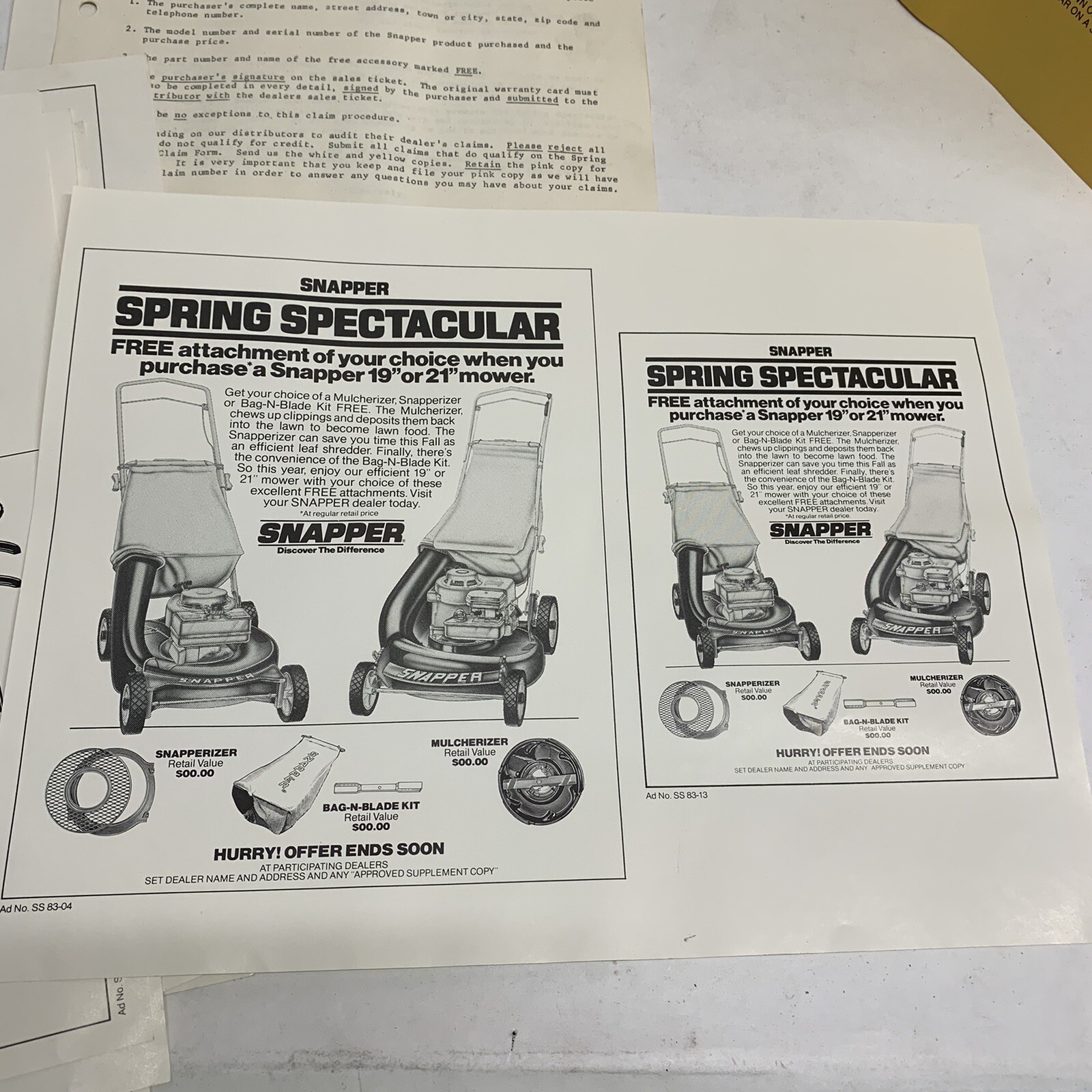 1983 Print Ads of Snapper Tractor Mower And Tiller Radio Ads Vintage Rare