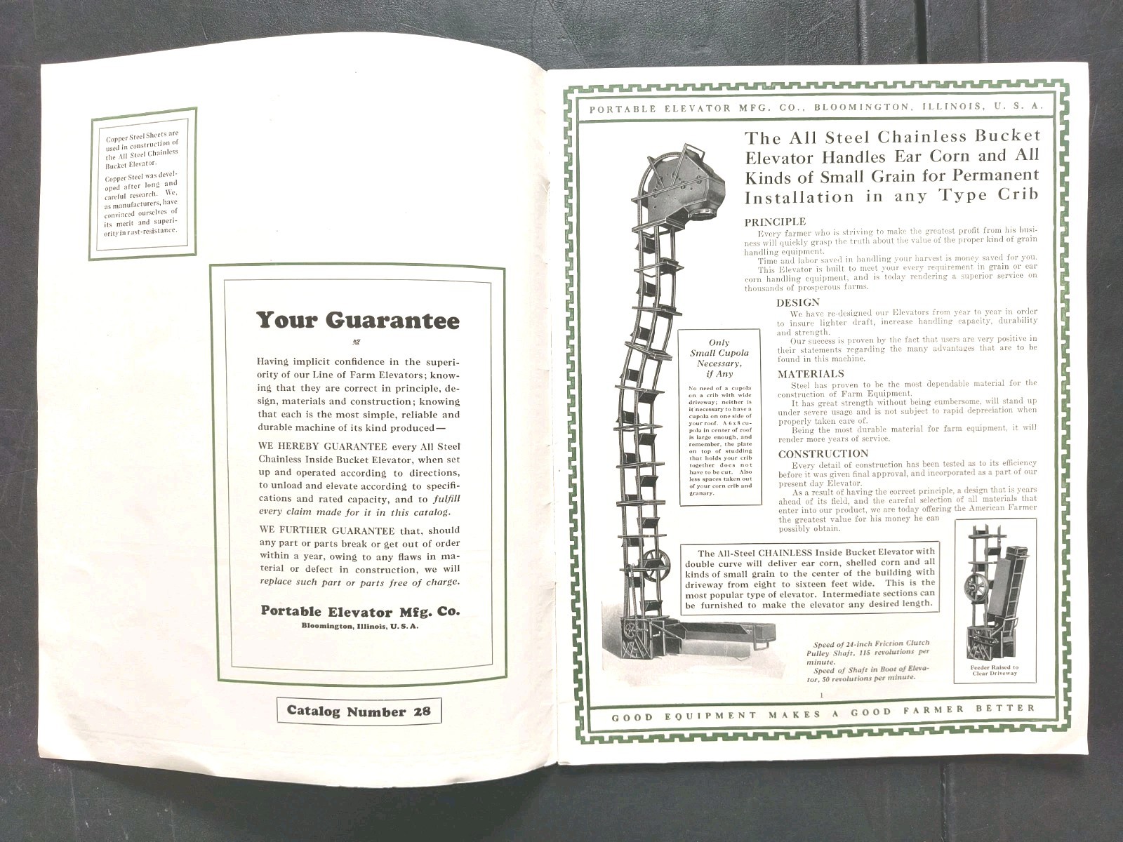 1927 Portable Elevator Mfg Farm Equipment Advertising Sales Letter Brochure Lot