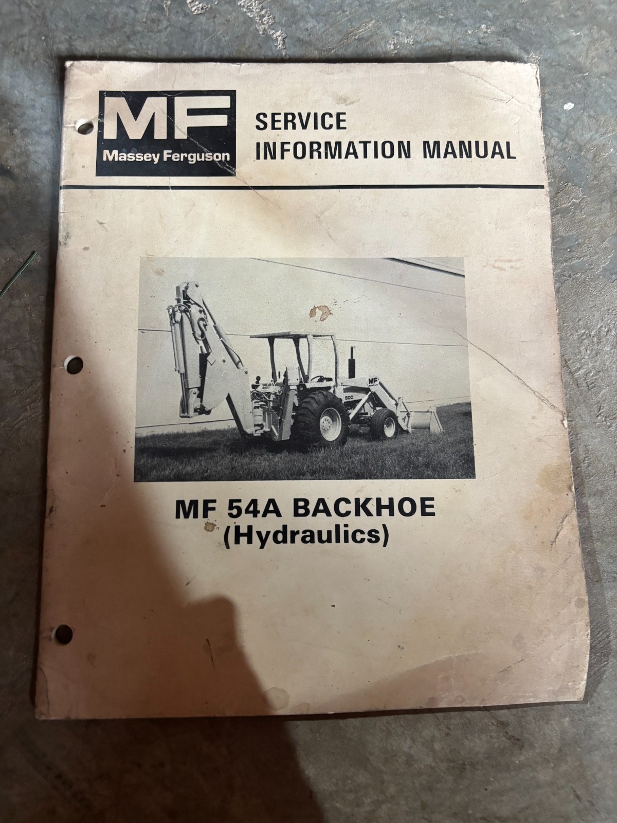 Massey Ferguson 54A Backhoe Hydraulics Service Information Manual AMIL26