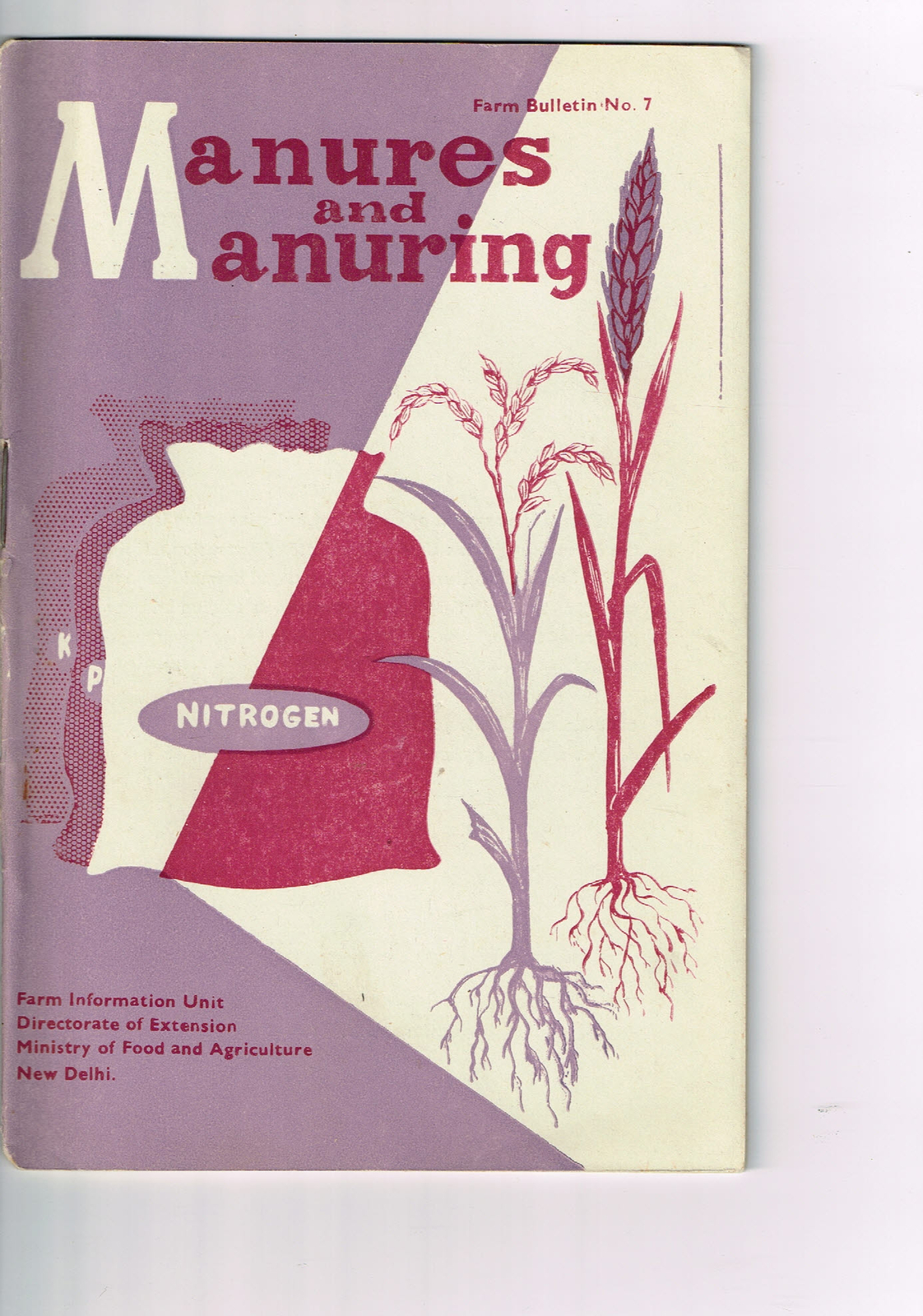 Vintage 1960s Farm Brochure India New Delhi Manures and Manuring