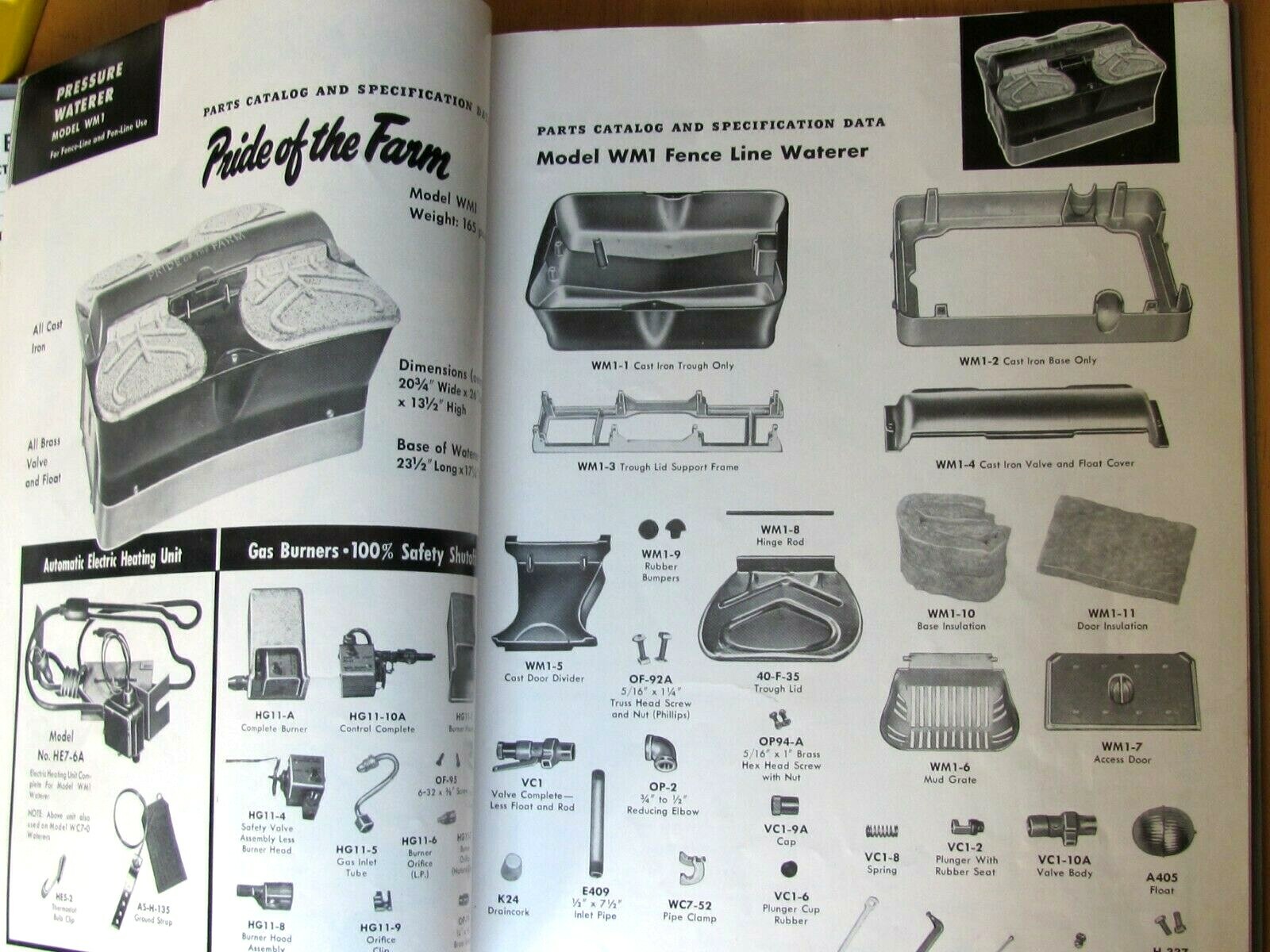 1962 Hawkeye Steel Products Dealer Parts Catalog Farm Feed Equipment