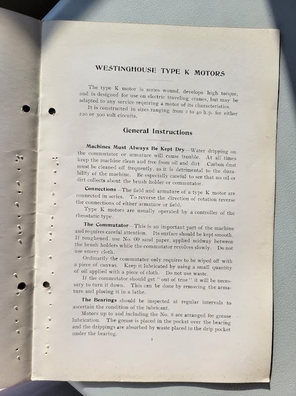 June 1905 Westinghouse Type K Motors Booklet Vintage Original
