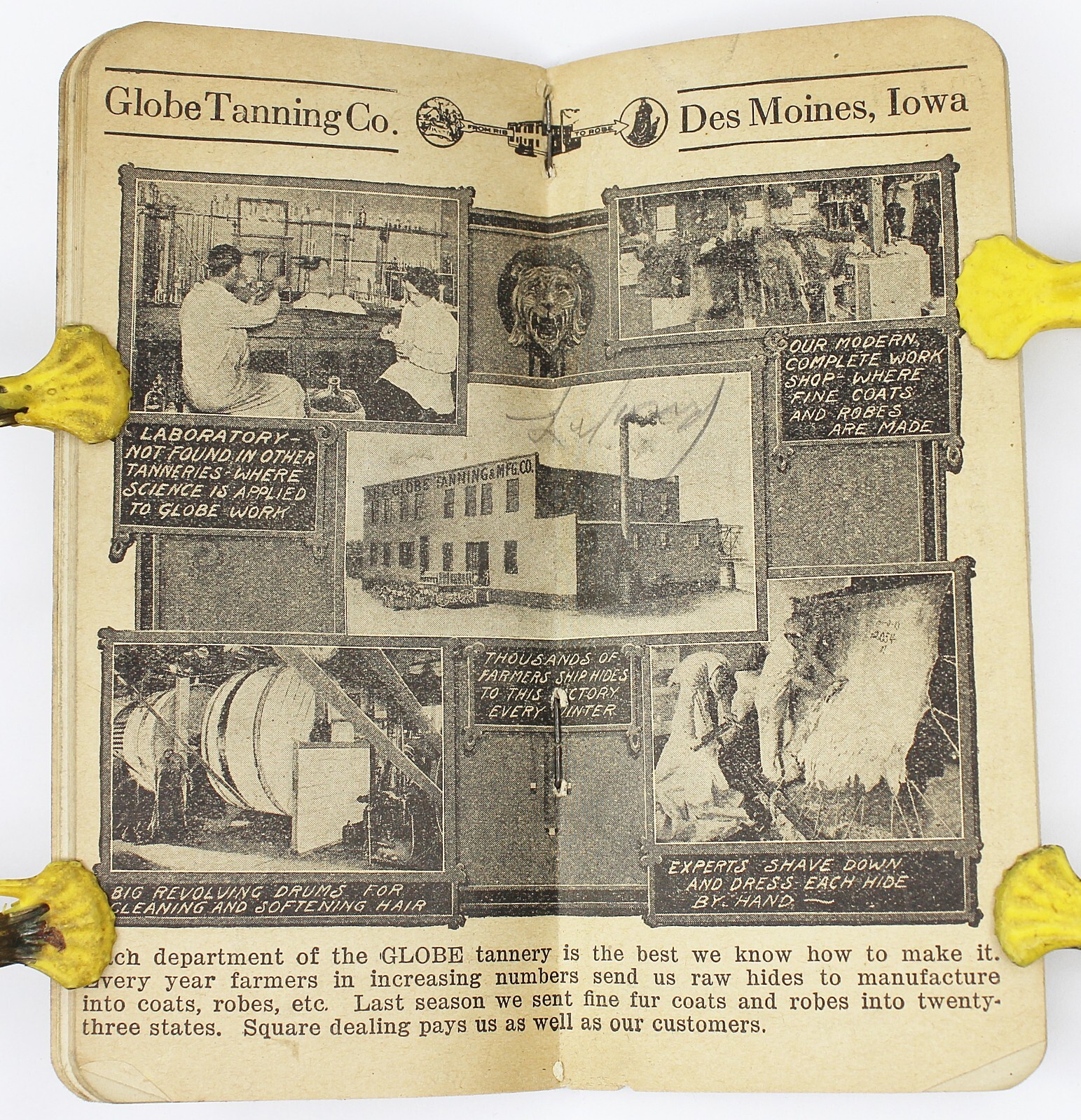 Vintage 1918-19 Season ANNUAL MEMO BOOK Globe Tanning Co Illustrated