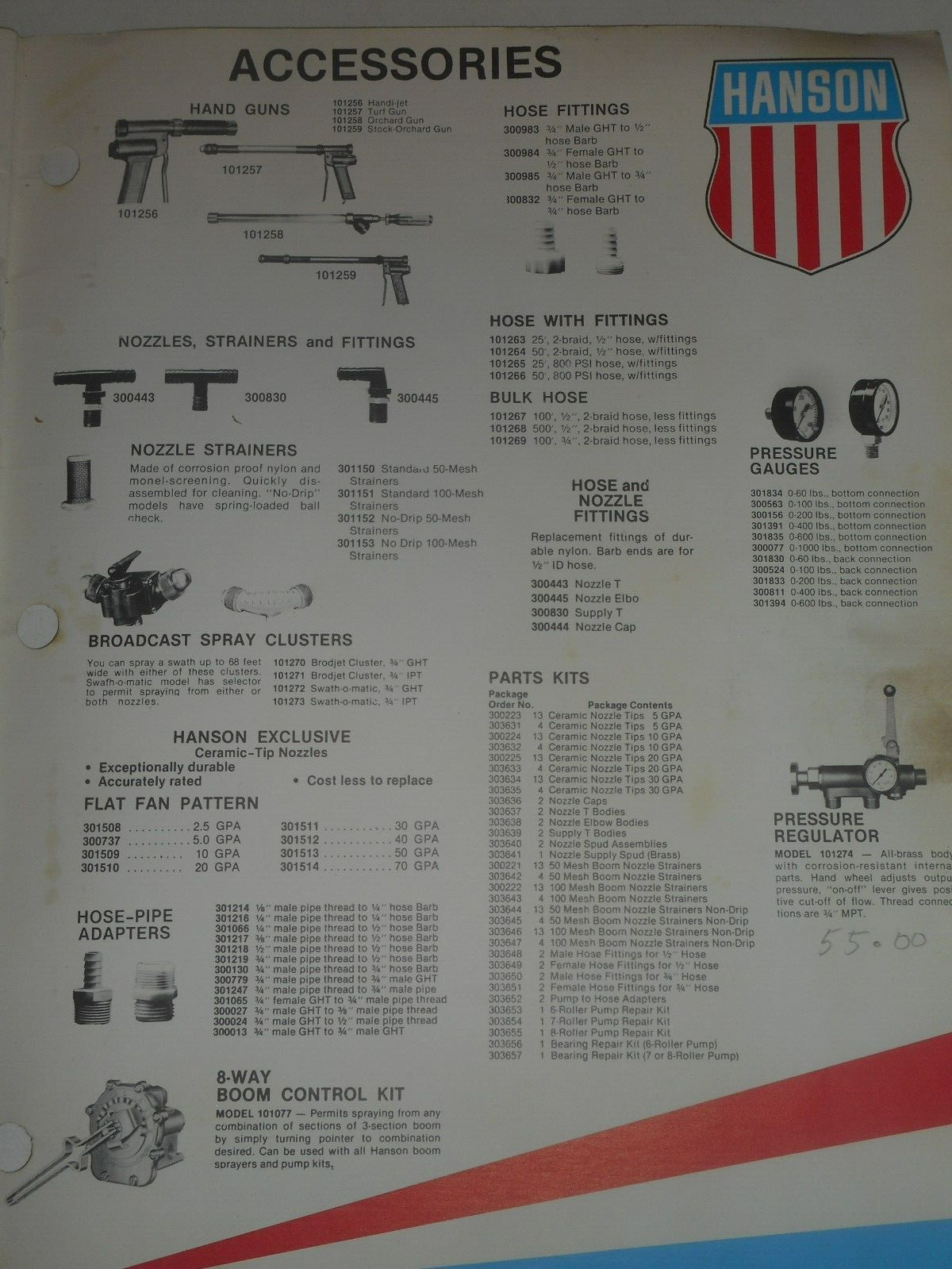 HANSON SPRAYERS 1977 Catalog Farm Equipment Salesman Brochure South Beloit IL