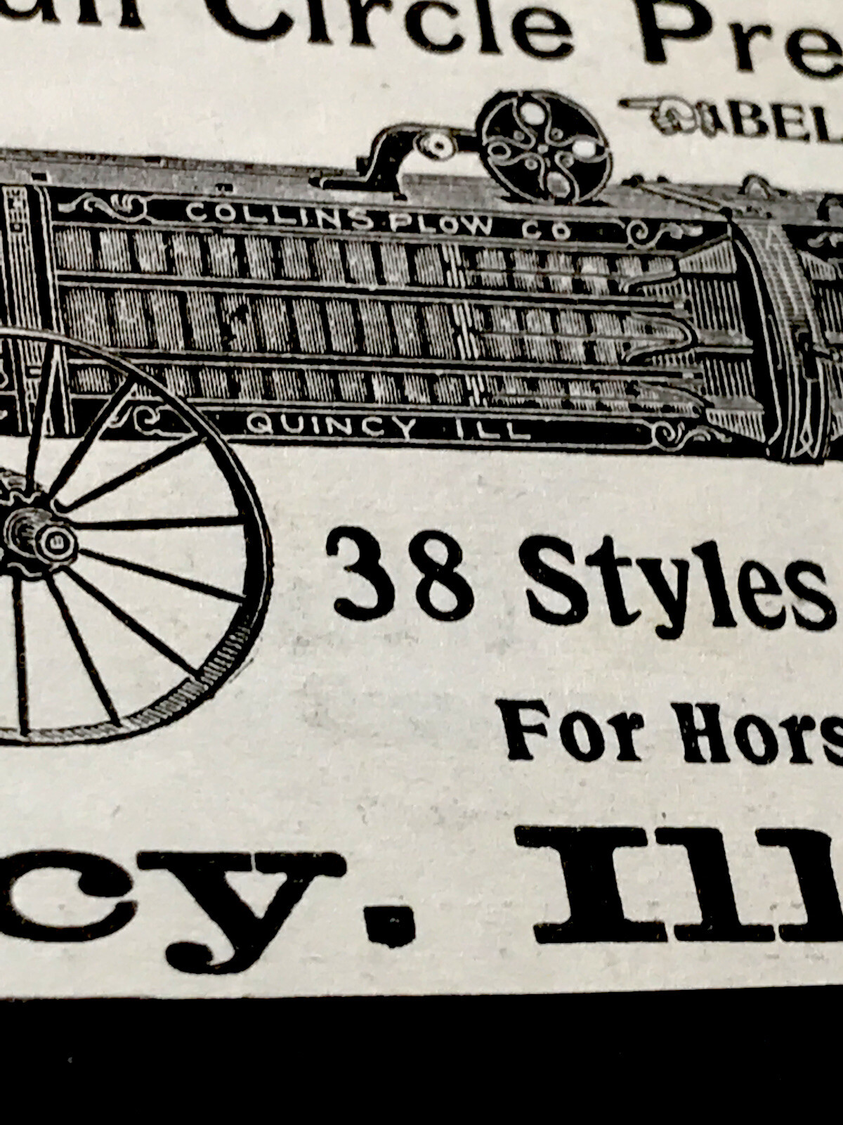 ORIGINAL 1897 Collins Plow Co. Farm Implement Advertising – Quincy – Illinois