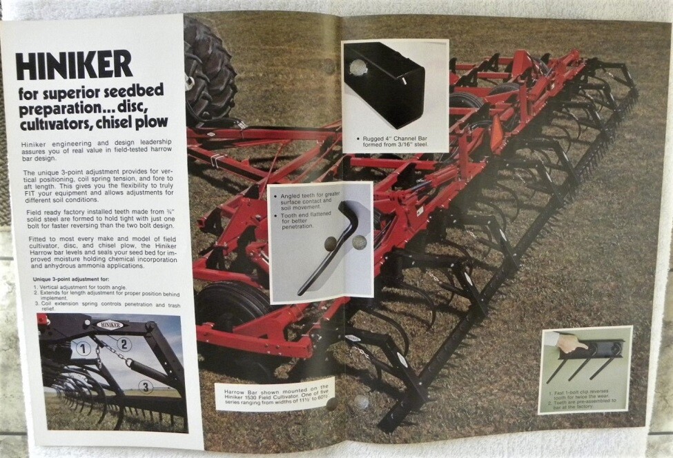 Hiniker Harrow Bar for Disc,Cultivator,Chisel Plow, All Color Dealer Advertising