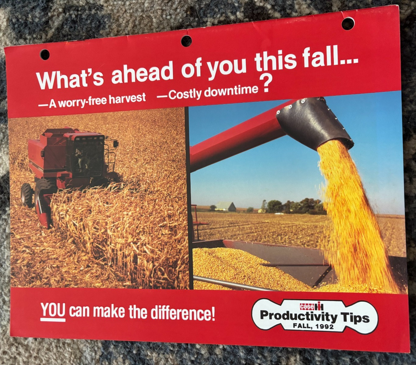 Case International Combine Productivity Tips Fall 1992 Brochure AMIL26