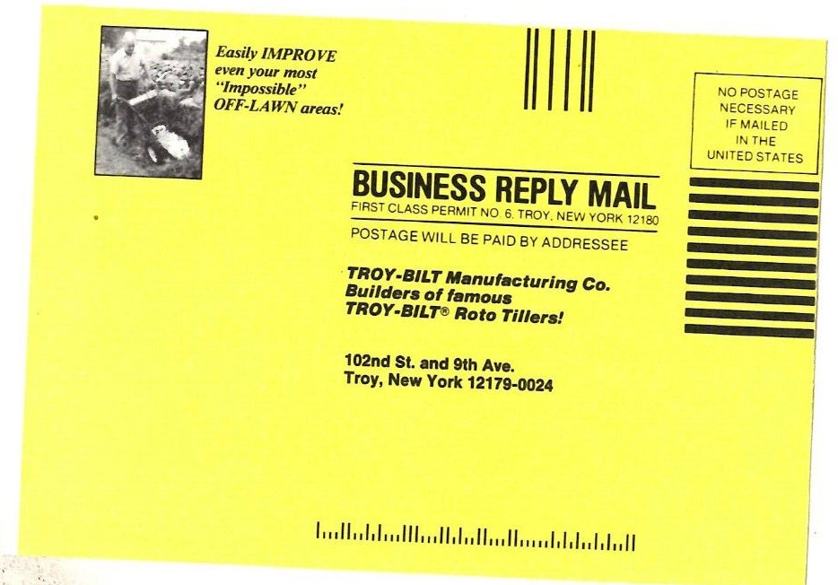 1989 Print Ad Troy-Bilt Mfg Trail Blazer Sickle Bar Mower Land Owners! Off-Lawn