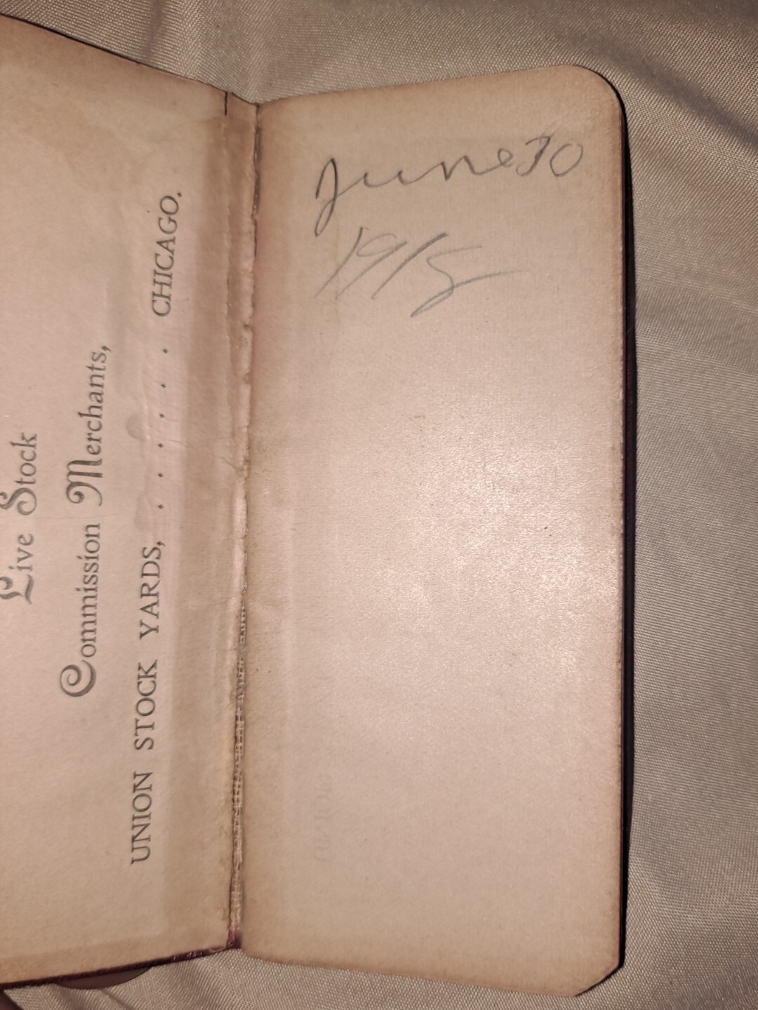 Shannon BROS CO Union Stockyards Chicago Notebook & Calendar 1897 Wrote In.