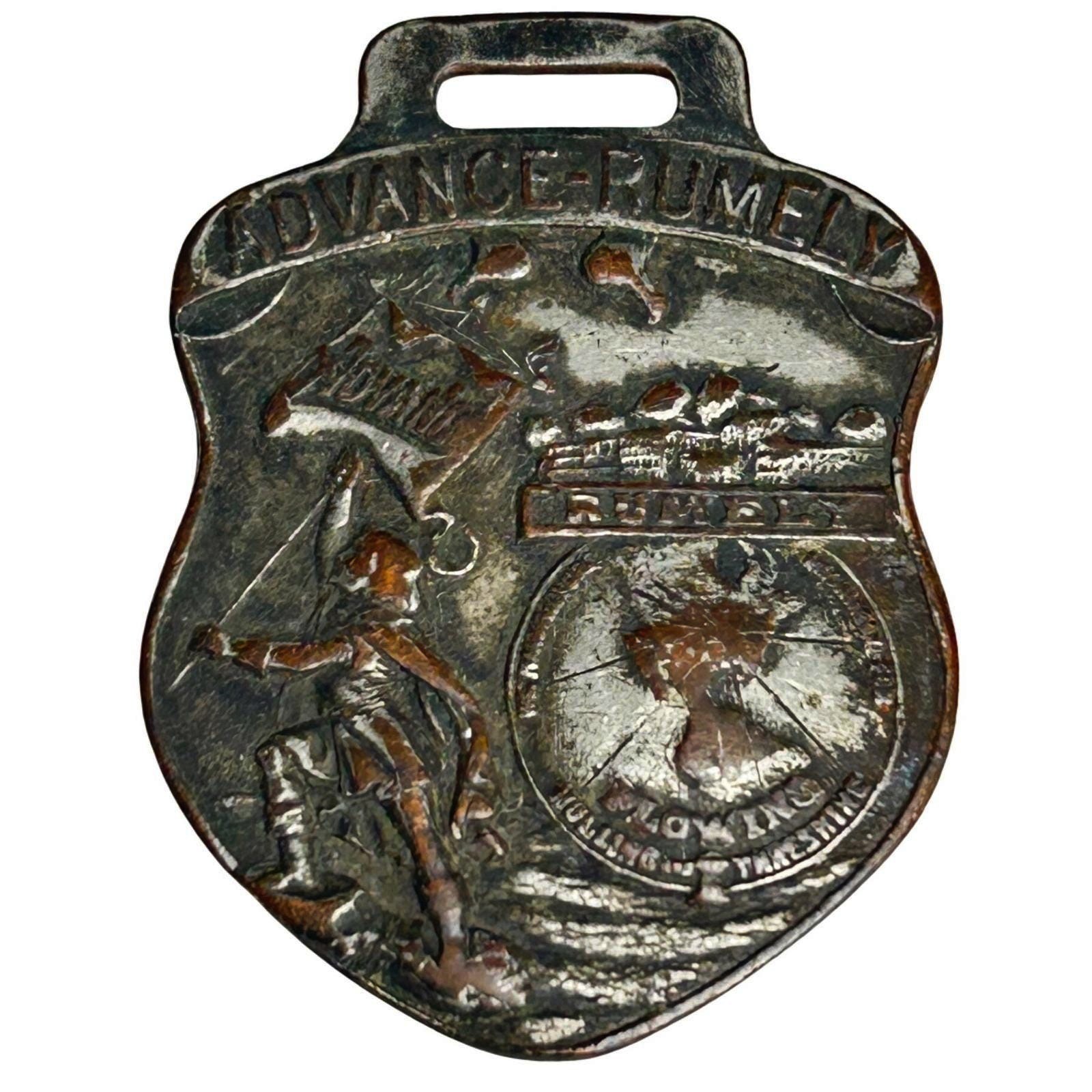 Advance Rumely Oil Pull Tractor Kerosene Burner Tag Emblem La Porte Indiana