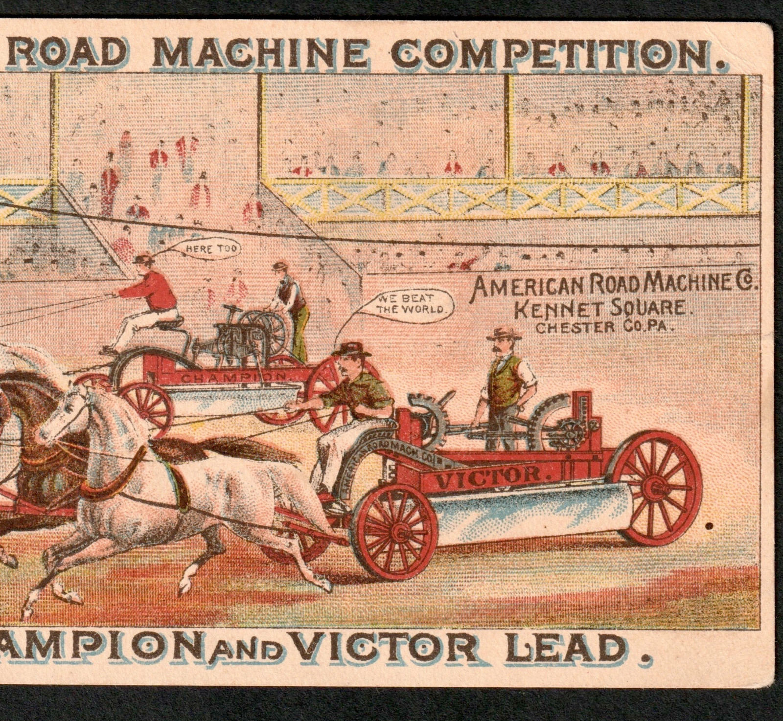 Fantasy American Road Machine Horse Race Track Champion Victor Trade Card RM.8