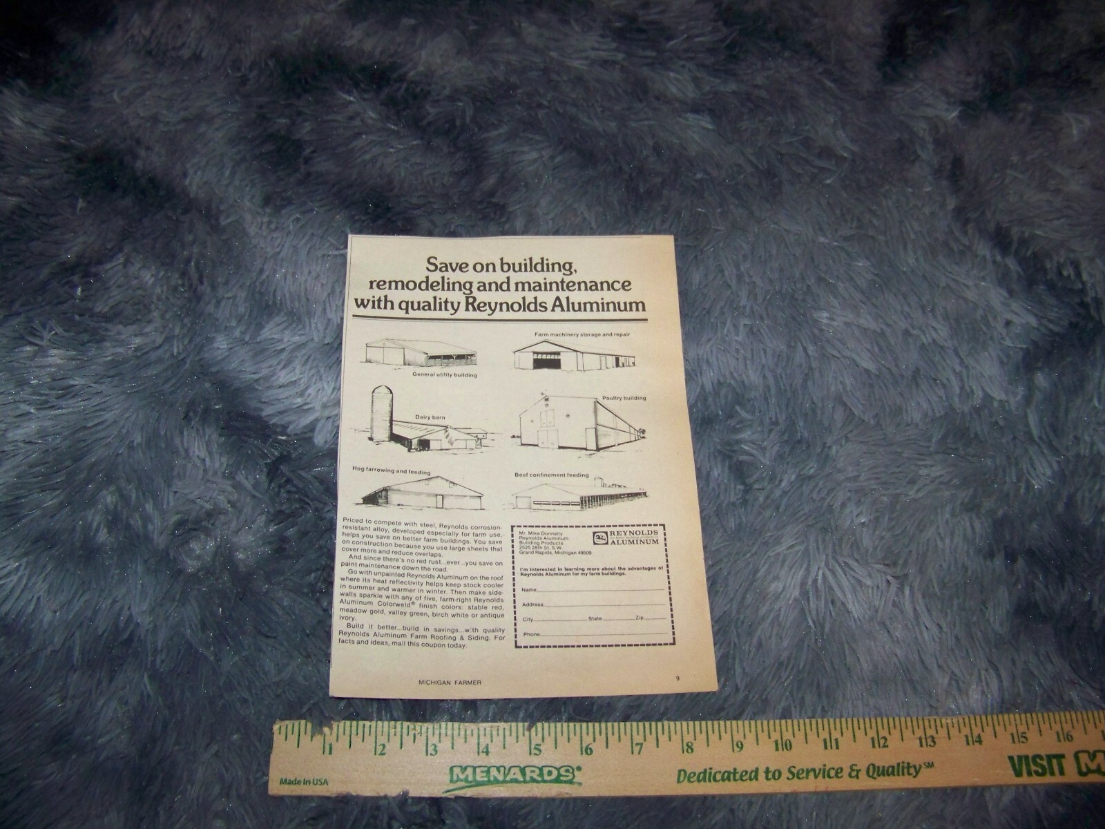 Reynolds Aluminum Farm / Agricultural Print Ad from Magazine Vintage 1977