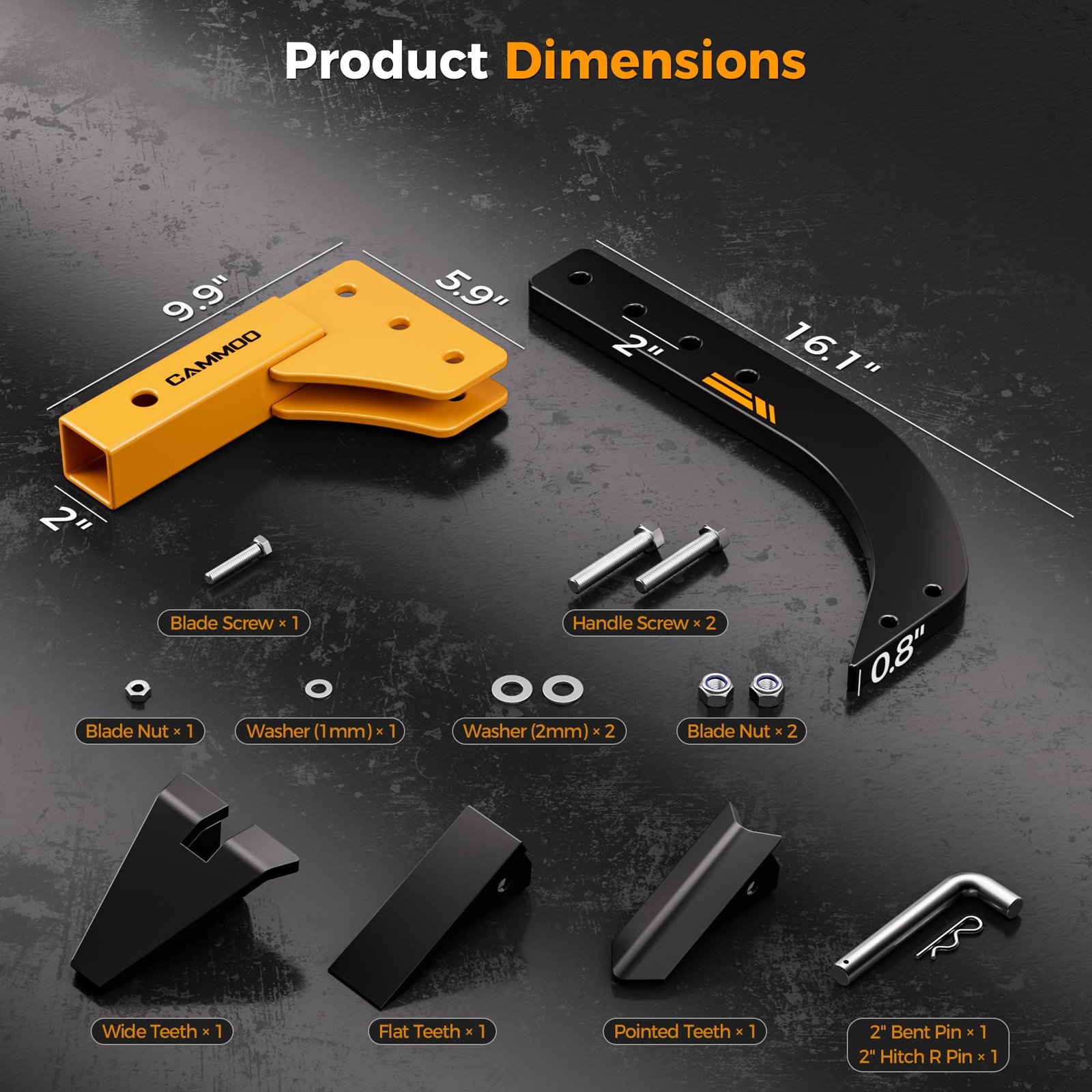CAMMOO Hitch Mounted Trencher Ripper, Yellow