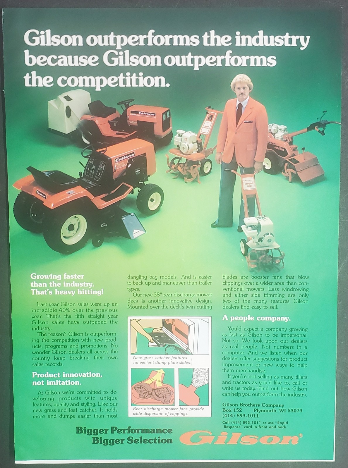 Gilson Lawn and Garden Equipment 1980&rsquo;s Advertisement