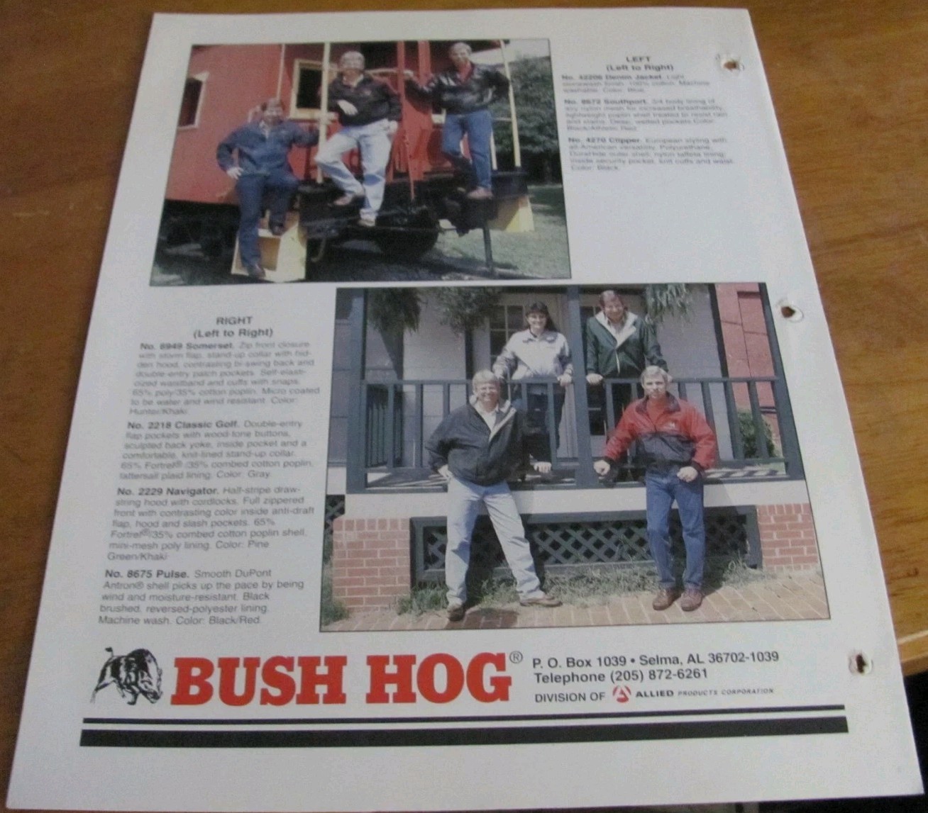 Bush Hog The Apparel Line Sales Promo Brochure