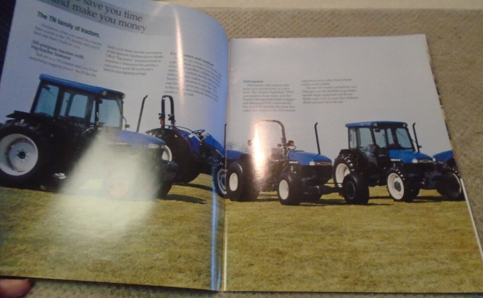 New Holland TN/TND/TNS TRACTORS Sales Brochure 42 to 62 PTO hp TN55/D/S TN65/D