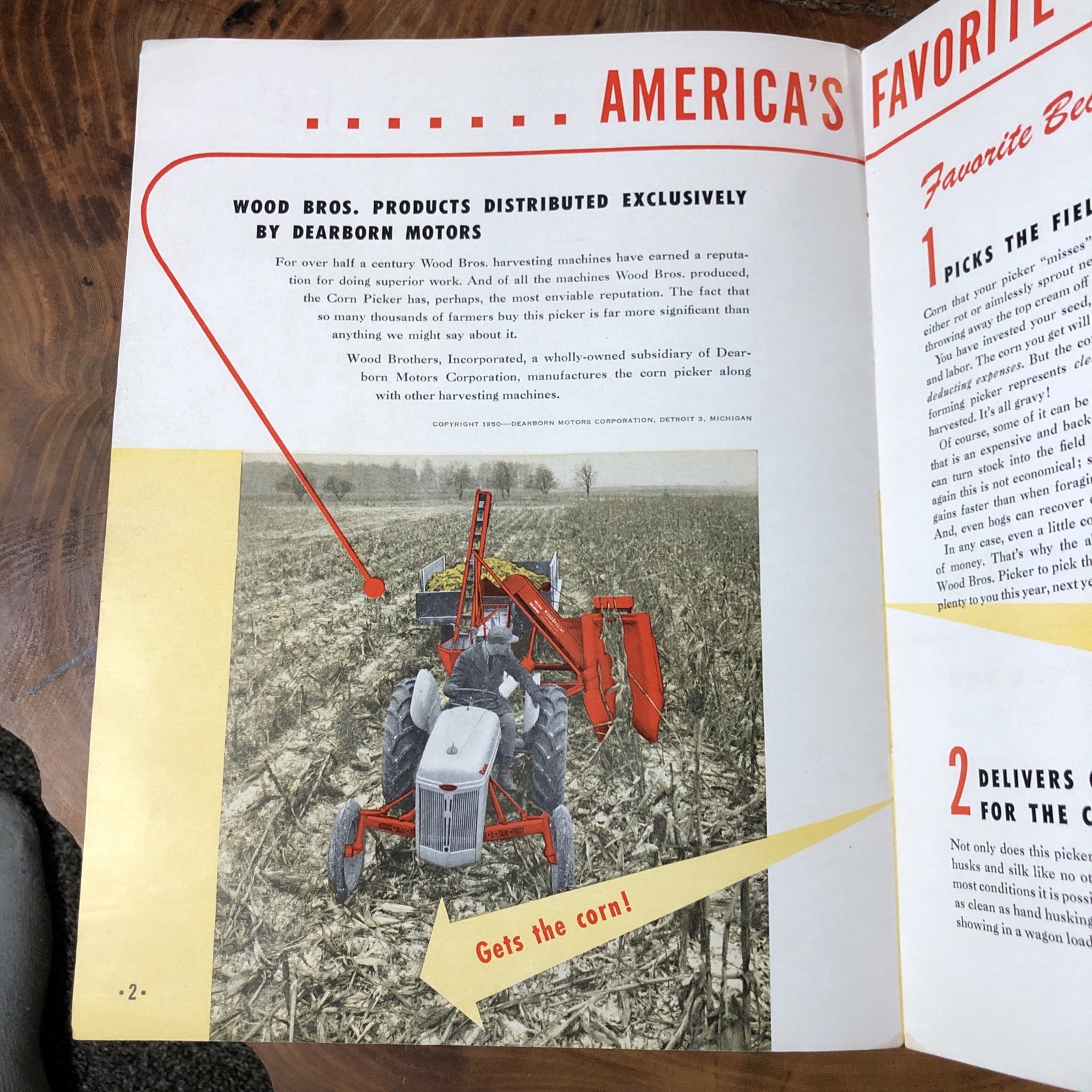 Ford Tractor Dearborn Wood Bros. Corn Picker Brochure