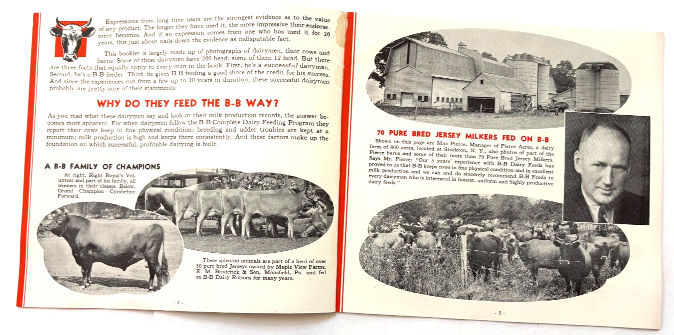 Mid-Century Booklet « Successful Dairymen » Maritime Milling Co. Buffalo,NY*